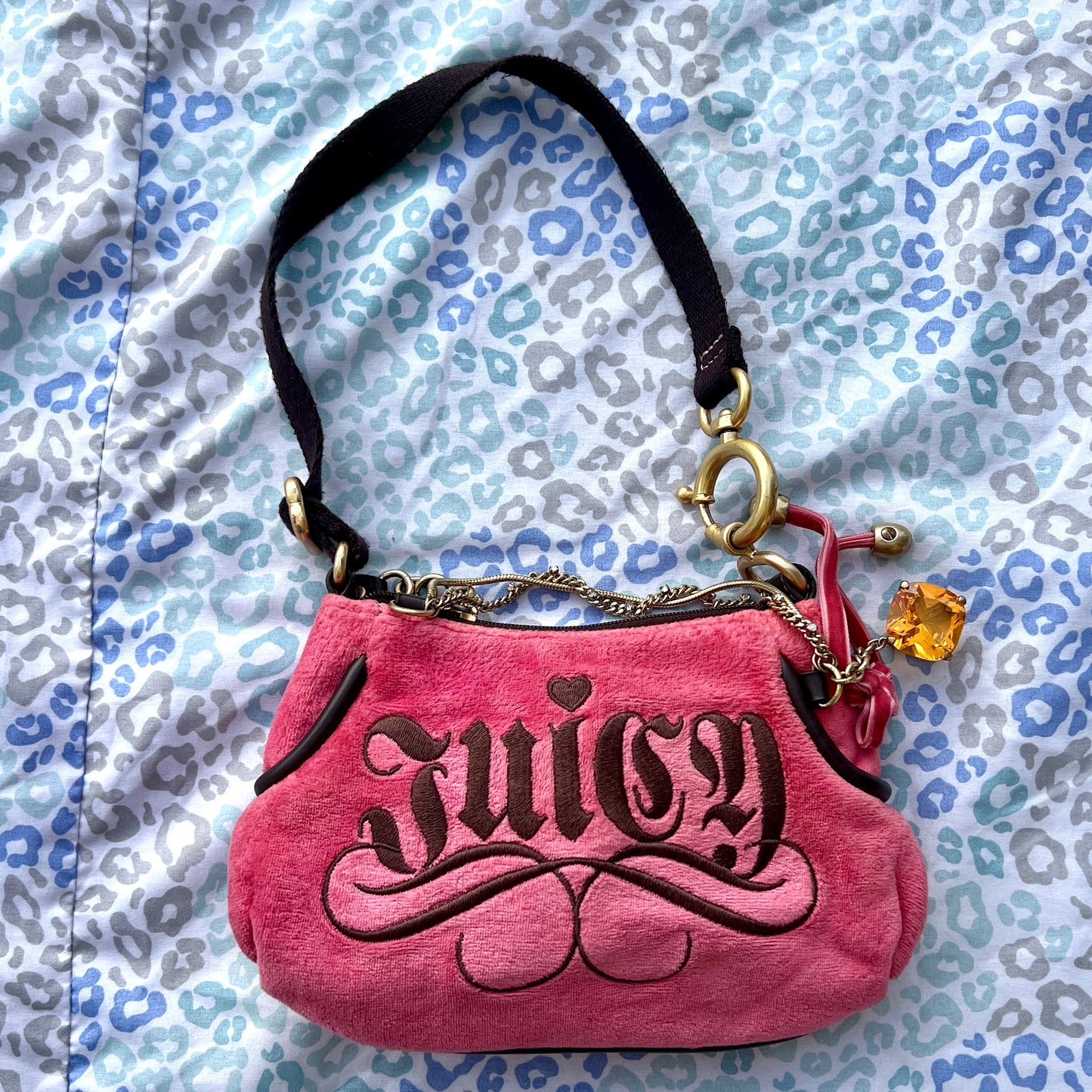 Vintage Rare Pink Juicy Couture Purse Mini Bag Clutch Handbag Y2K Velour Mcbling
