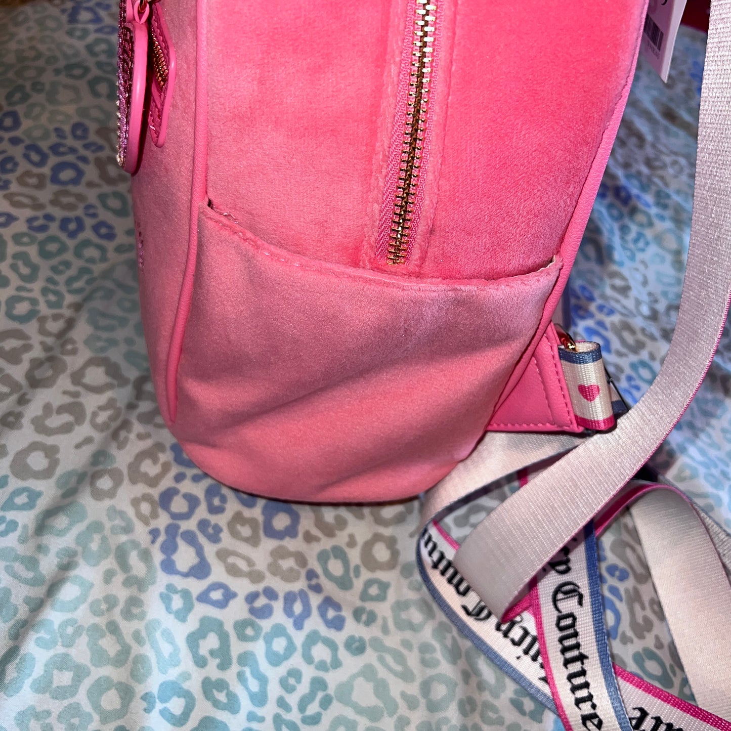 New Pink Juicy Couture Backpack Purse Bag Velour NWT MSRP $99 Lemonade