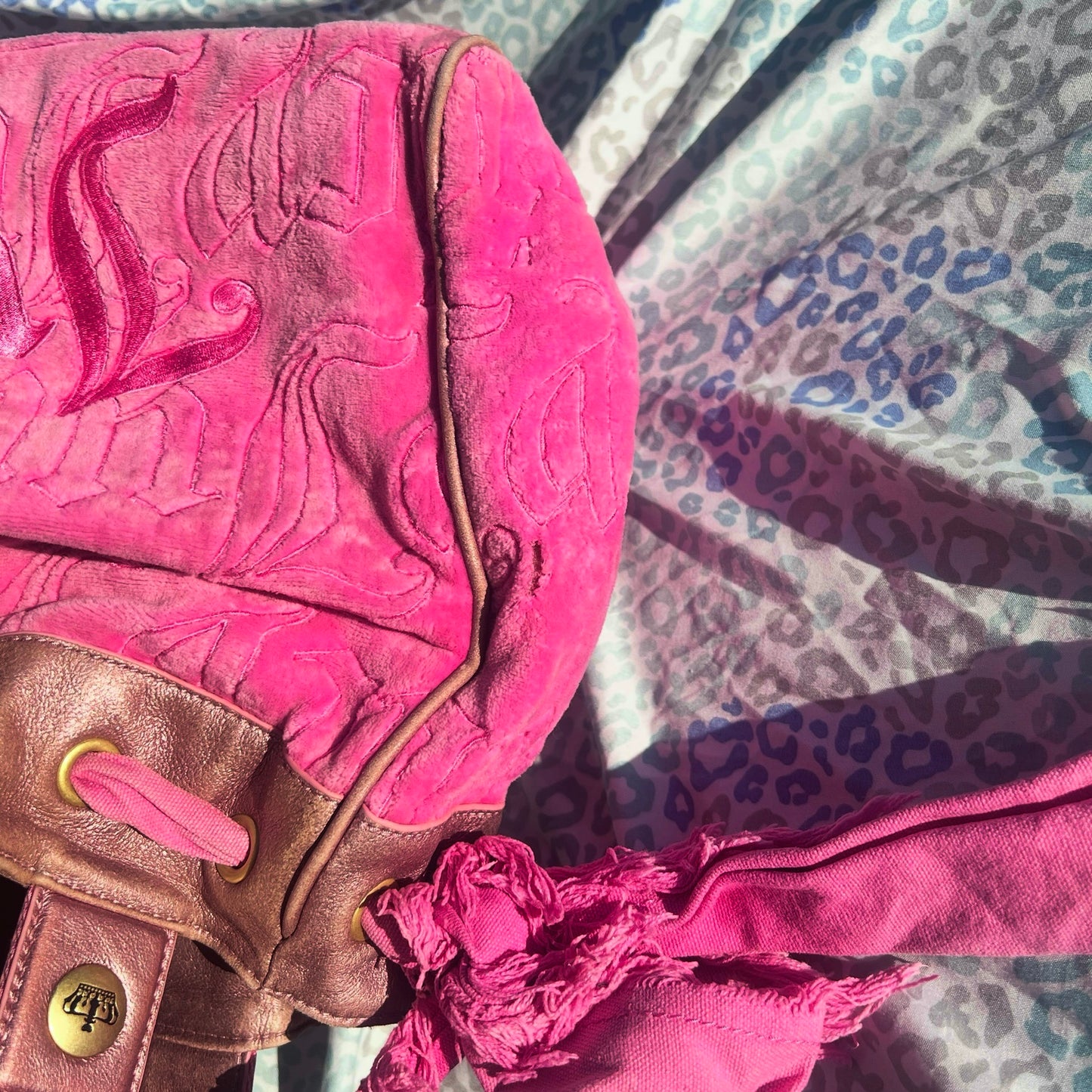 Vintage Pink Juicy Couture Purse Daydreamer Tote Bag Y2K Velour Rare Quilted