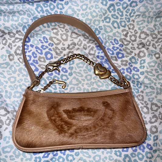 Vintage Rare Brown Juicy Couture Shoulder Bag Purse Handbag Clutch Fur Y2K
