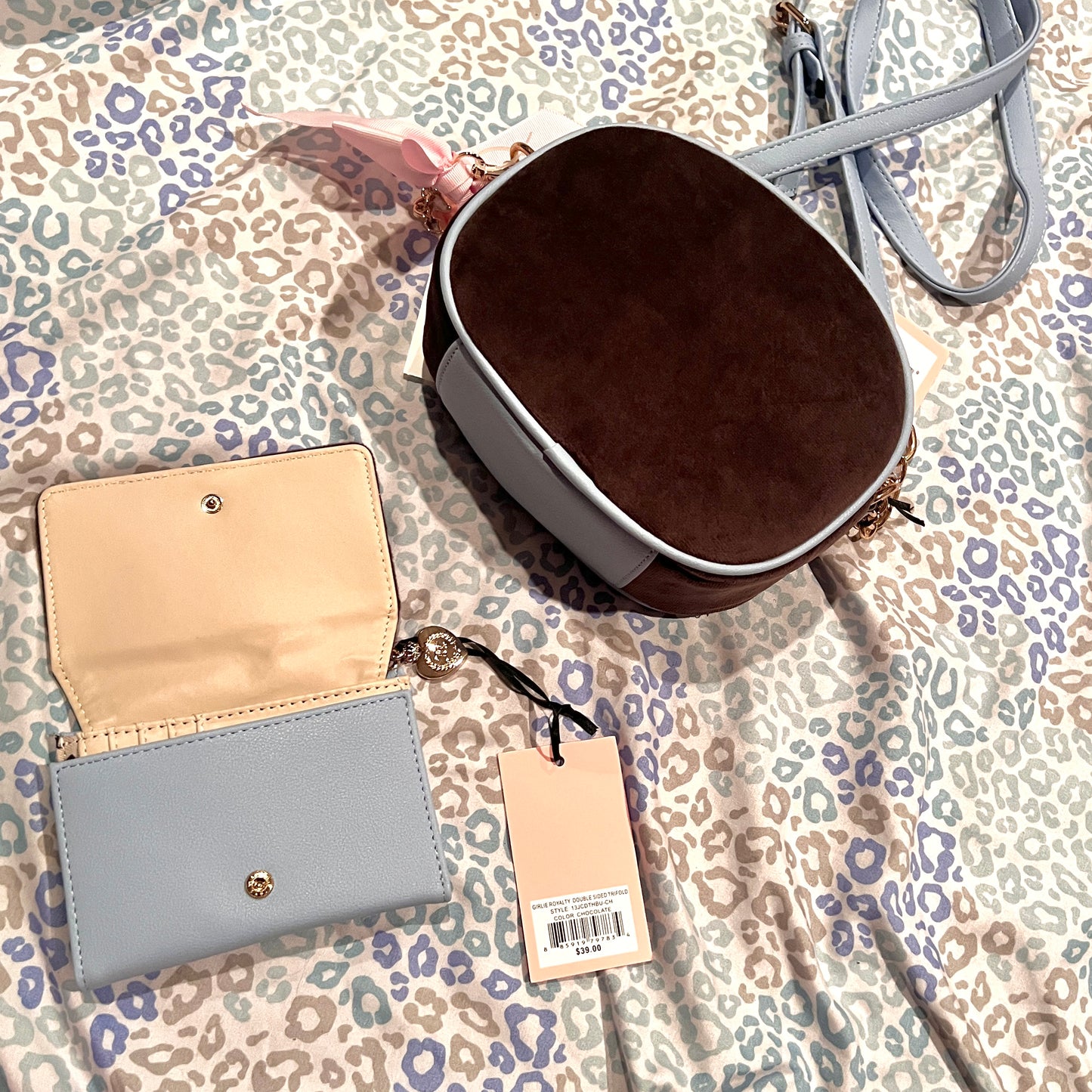 New Brown Juicy Couture Purse + Wallet Set NWT Vintage Style Luxury Crossbody