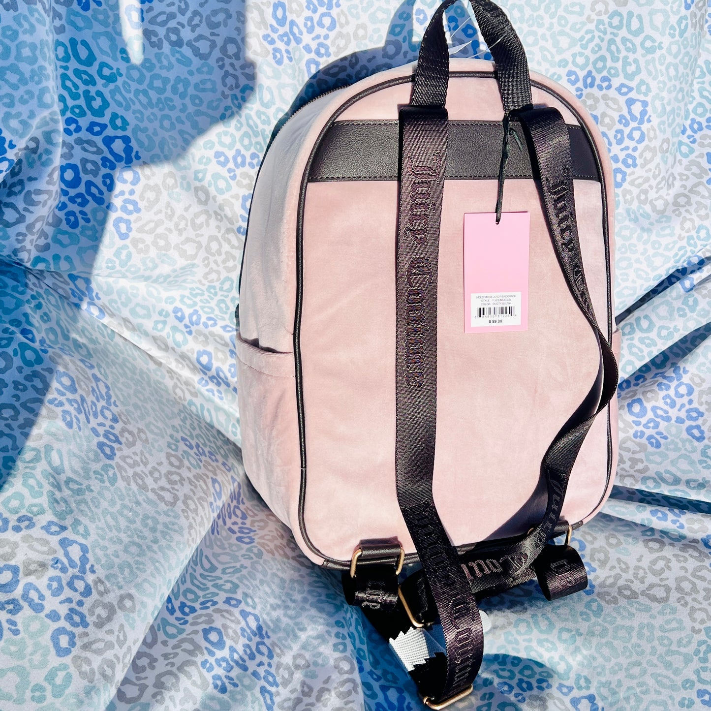 New Pink Juicy Couture Backpack Purse Bag Velour XL Size Vintage Style