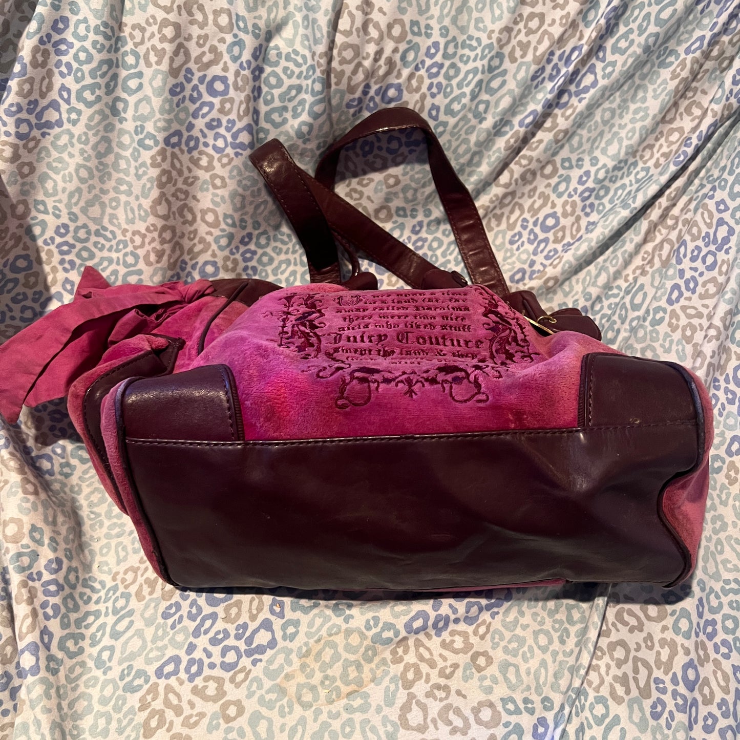 Vintage Purple Juicy Couture Purse Handbag Tote Bag Daydreamer Fairy Tale Y2K