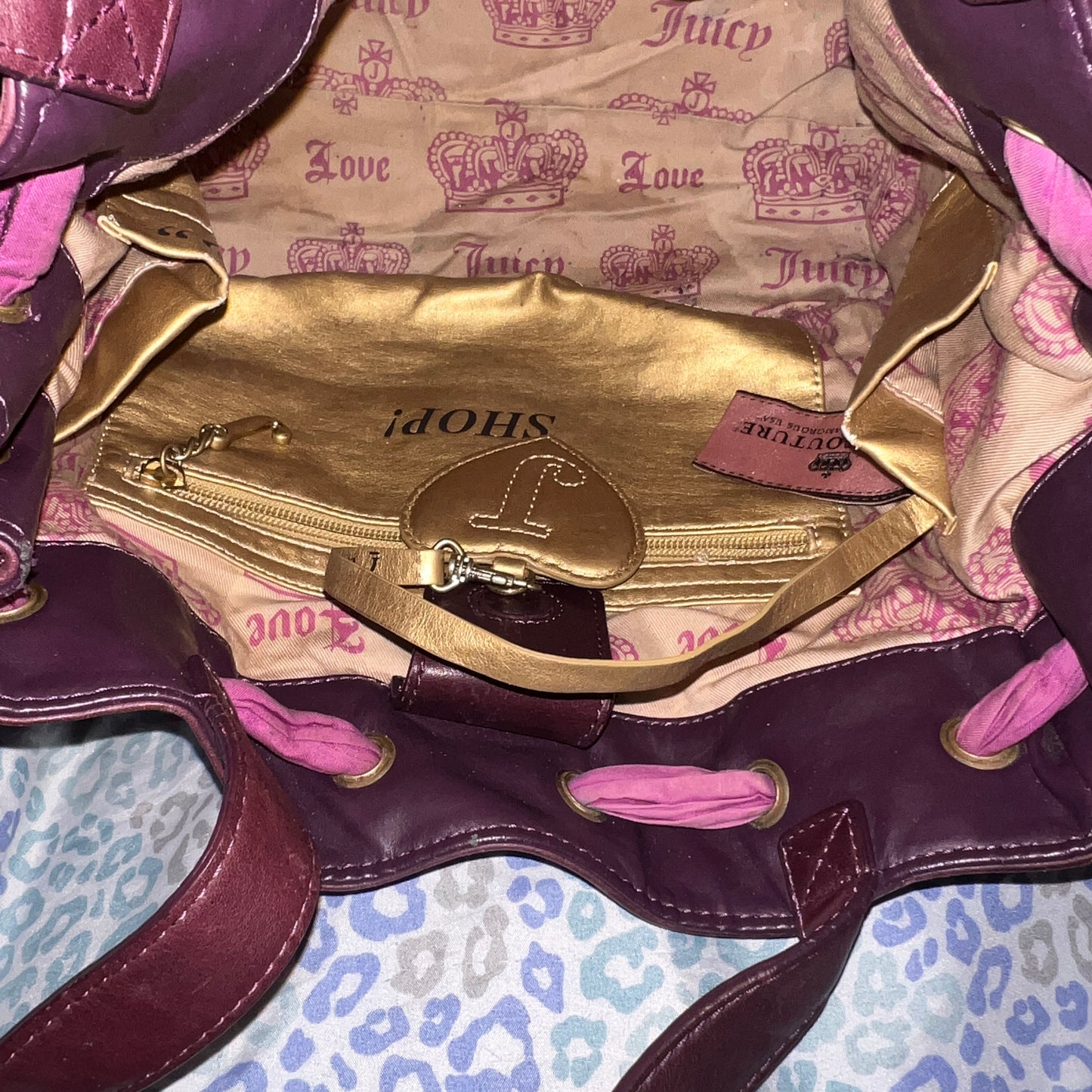 Vintage Purple Juicy Couture Purse Handbag Tote Bag Daydreamer Fairy Tale Y2K