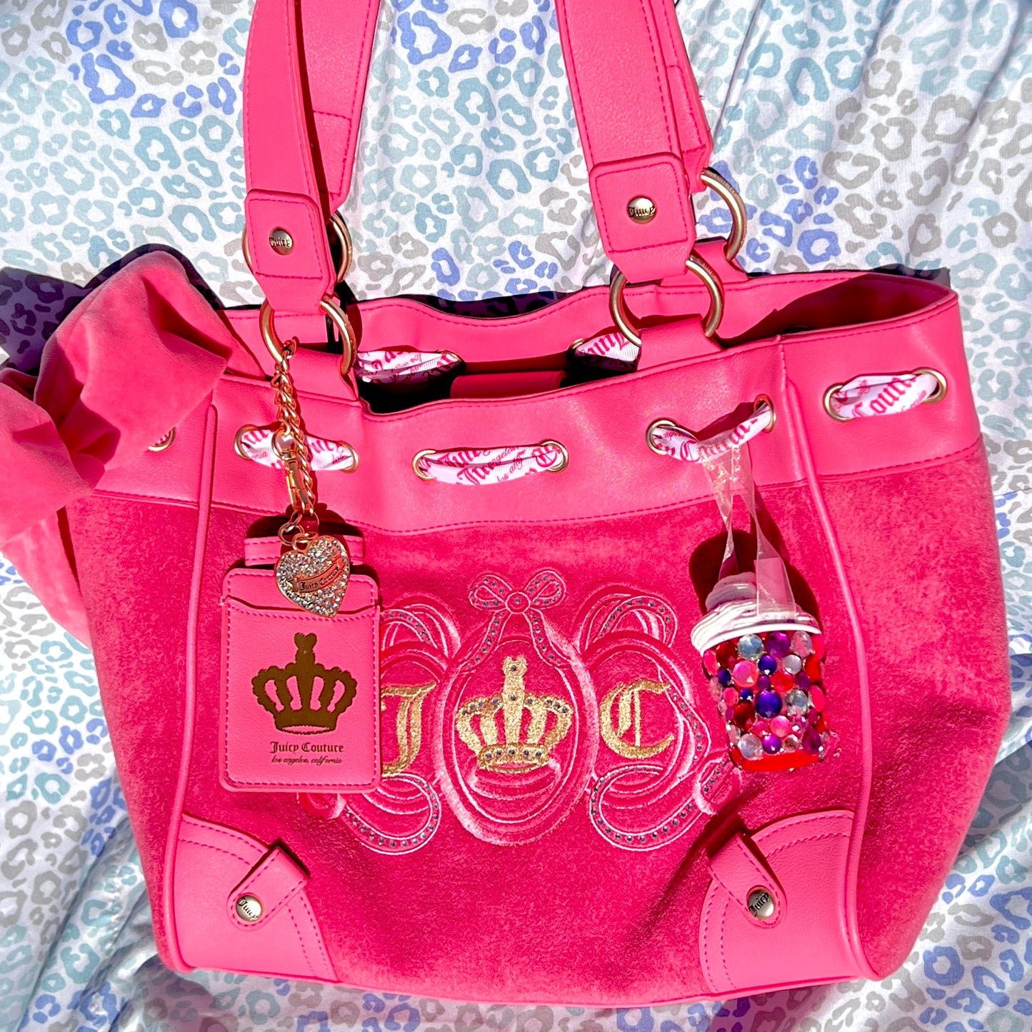 New Pink Juicy Couture Daydreamer Tote Bag Purse Custom Dyed Juicy Lovers Club
