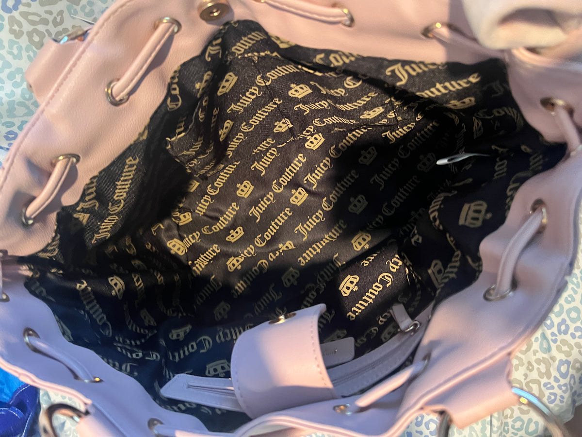 New Pink Purple Juicy Couture Purse Daydreamer Tote Bag Velour Handbag Quilted