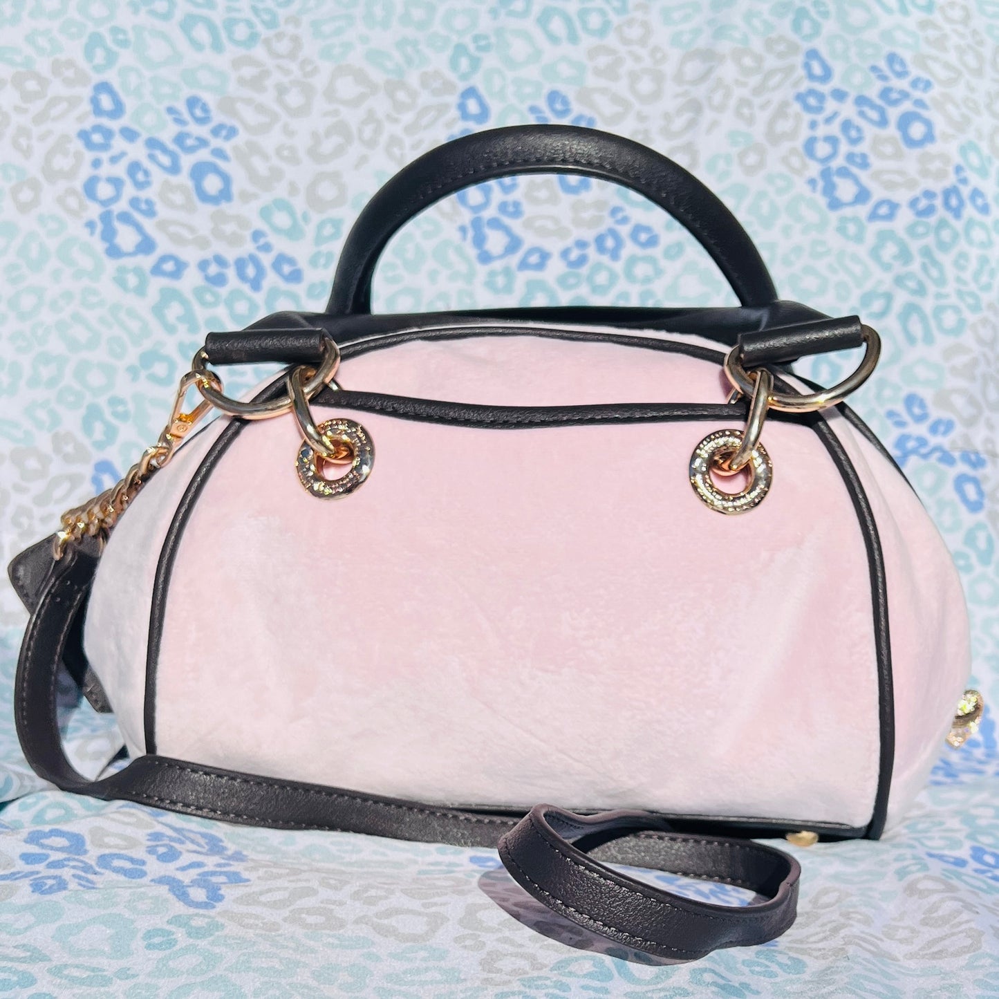 New Pink Juicy Couture Purse Bowler Bag Handbag Satchel Y2K Scottie Dog Velour