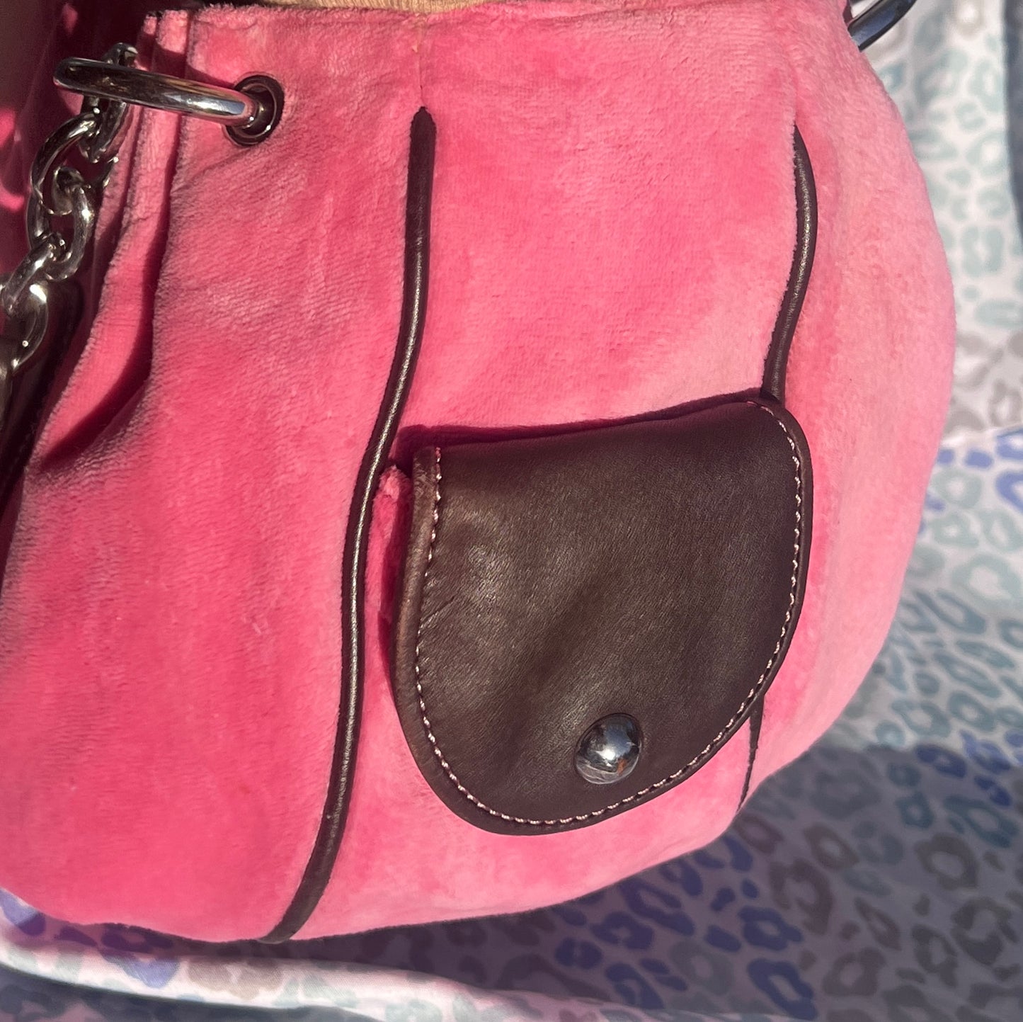 Vintage Pink Juicy Couture Purse Handbag Satchel Bag Velour Y2K