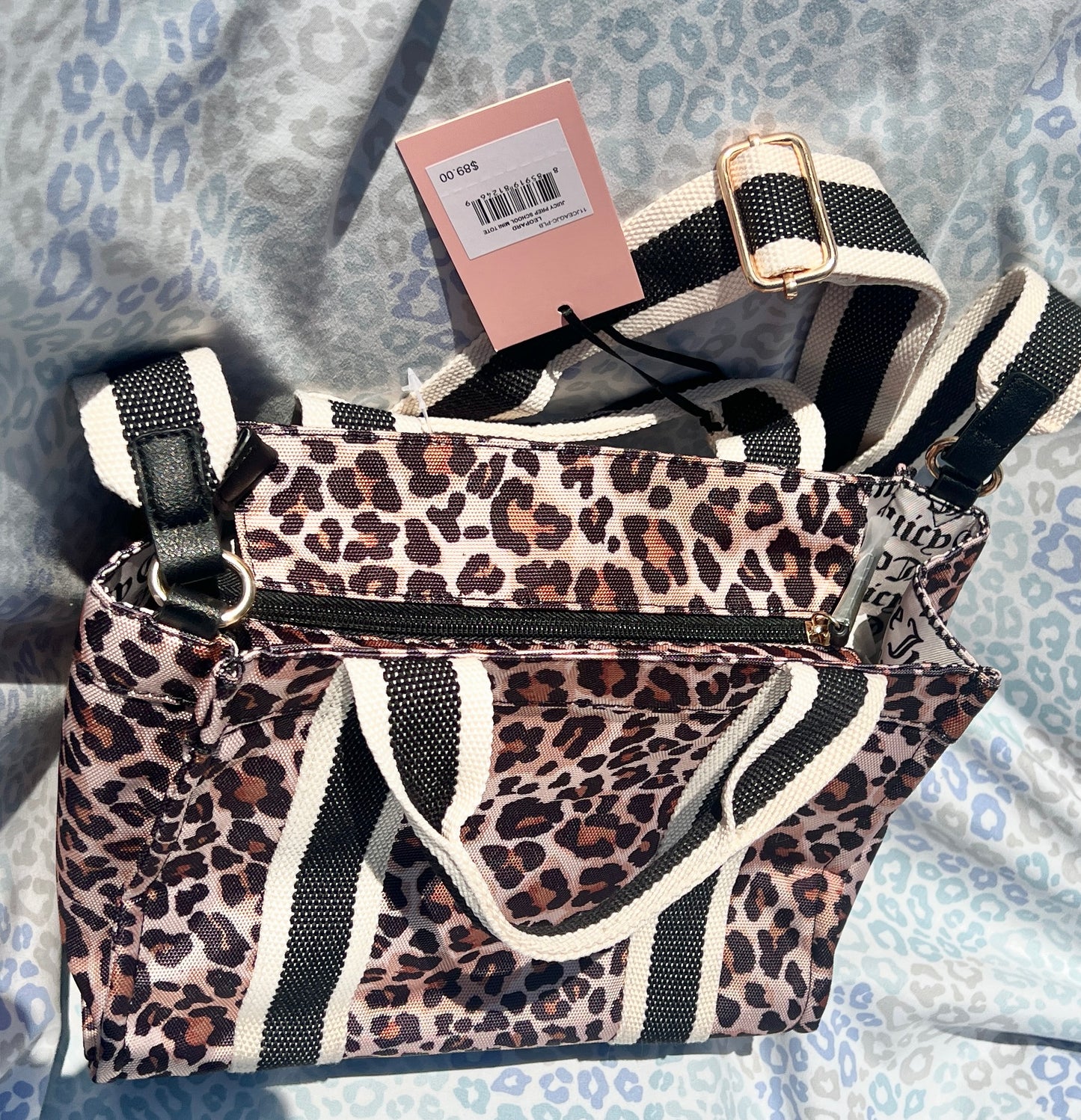 New Cheetah Juicy Couture Purse Crossbody Leopard Prep School Mini Tote Bag