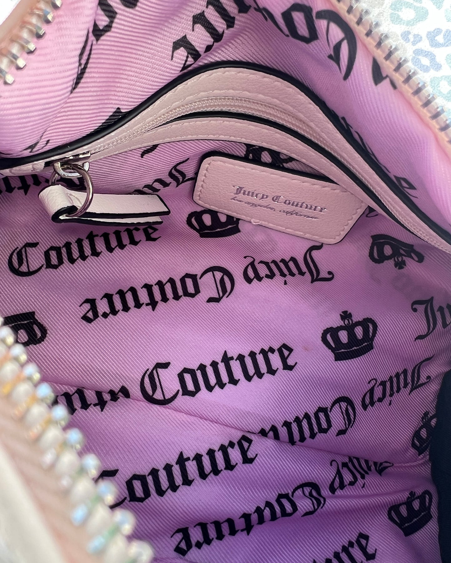 New Pink Choose Juicy Couture Purse Study In Style Barrel Bag Patch Work Velour