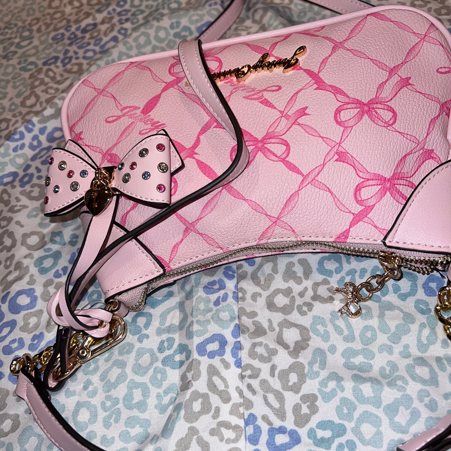 New Pink Juicy Couture Purse Crossbody Bag Viral Ribbon Bow Handbag Chiffon