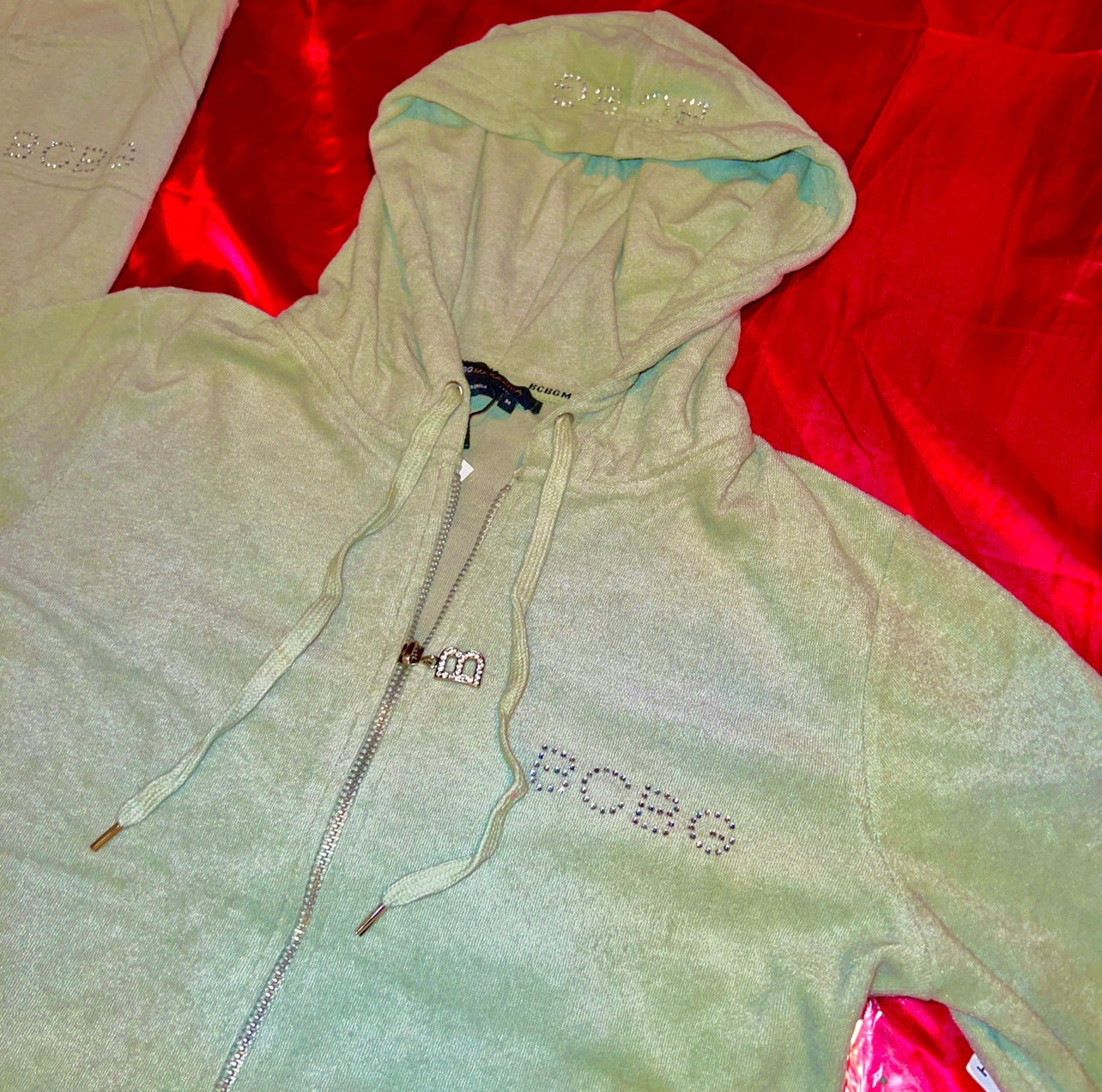 Y2K New XL BCBG Green Tracksuit Jacket + Track Pants 2-Piece Set MSRP $140