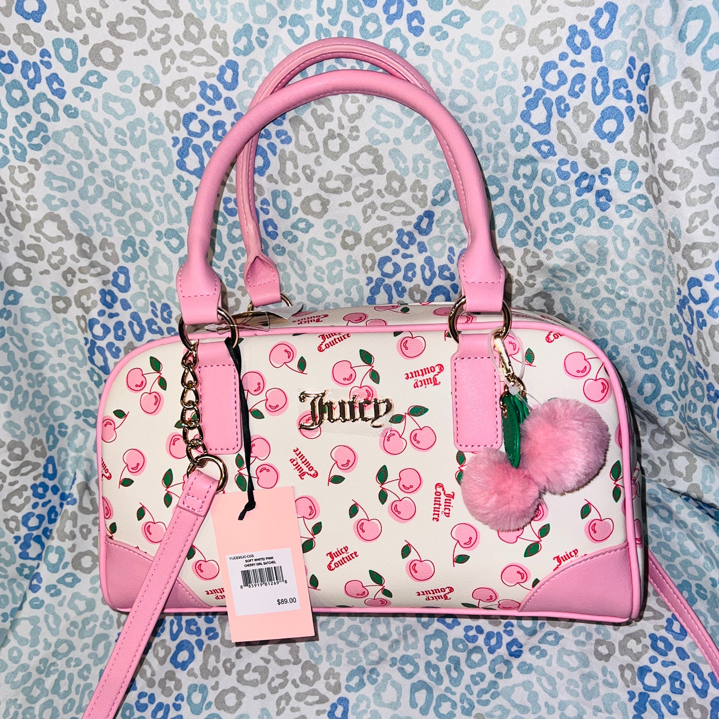 New Pink Juicy Couture Purse Cherry Girl Bag Satchel Handbag MSRP $89