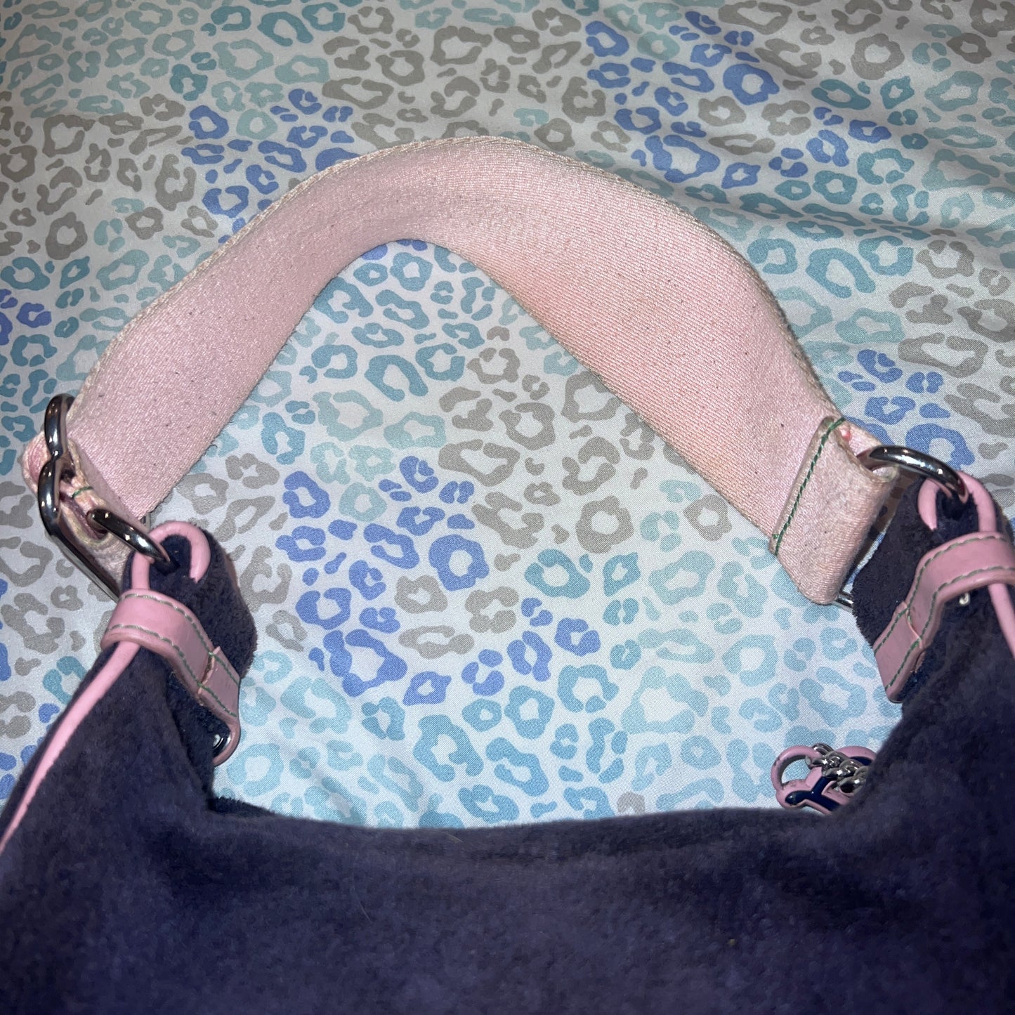 Vintage Pink Blue Juicy Couture Purse Bag Satchel Terry - What Would Juicy Do?