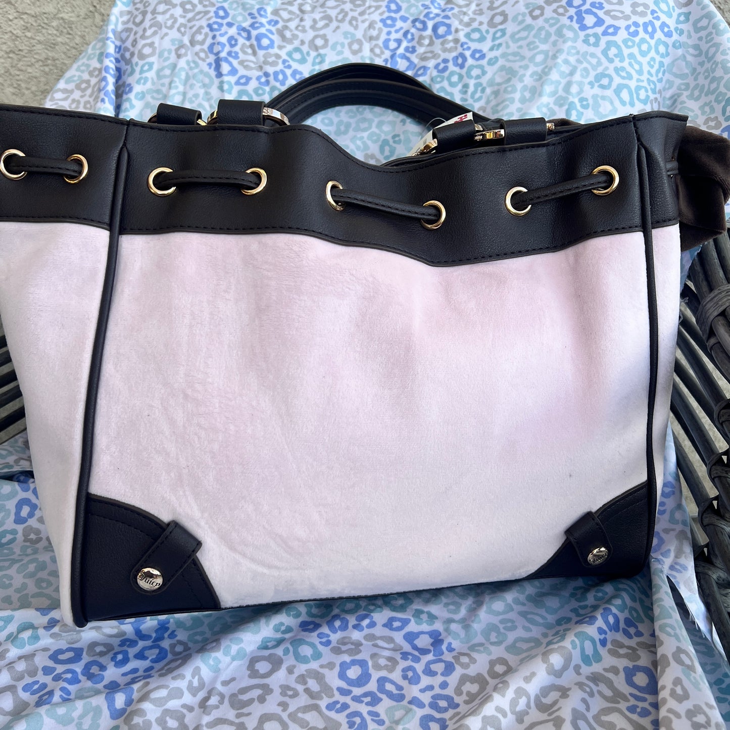 New Brown Pink Juicy Couture Purse Daydreamer Tote Bag Satchel Scottie Dog Y2K