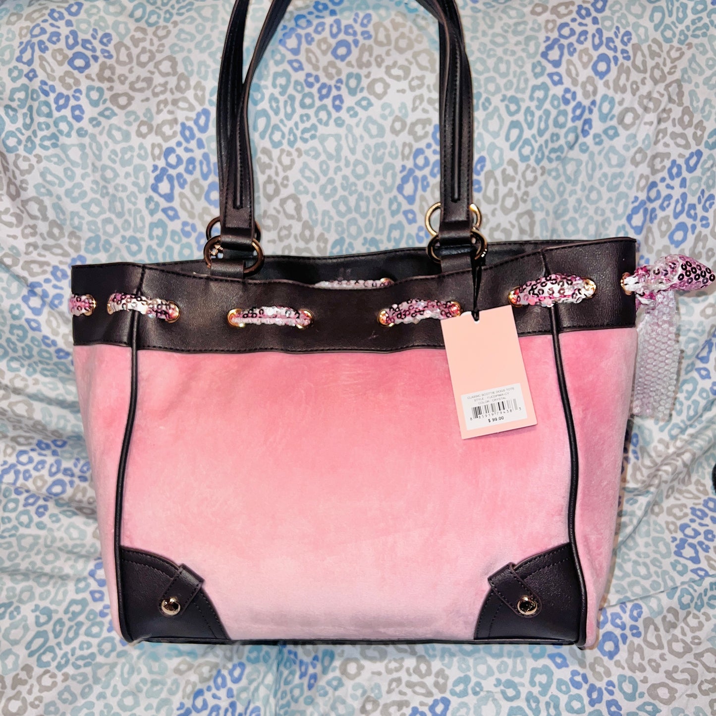 New Pink Juicy Couture Purse Daydreamer Tote Bag Handbag Custom Dyed Scottie Dog