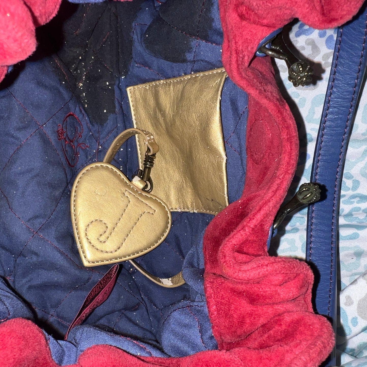 Vintage Blue Red Juicy Couture Purse Velour House of Juicy Handbag Y2K Bag