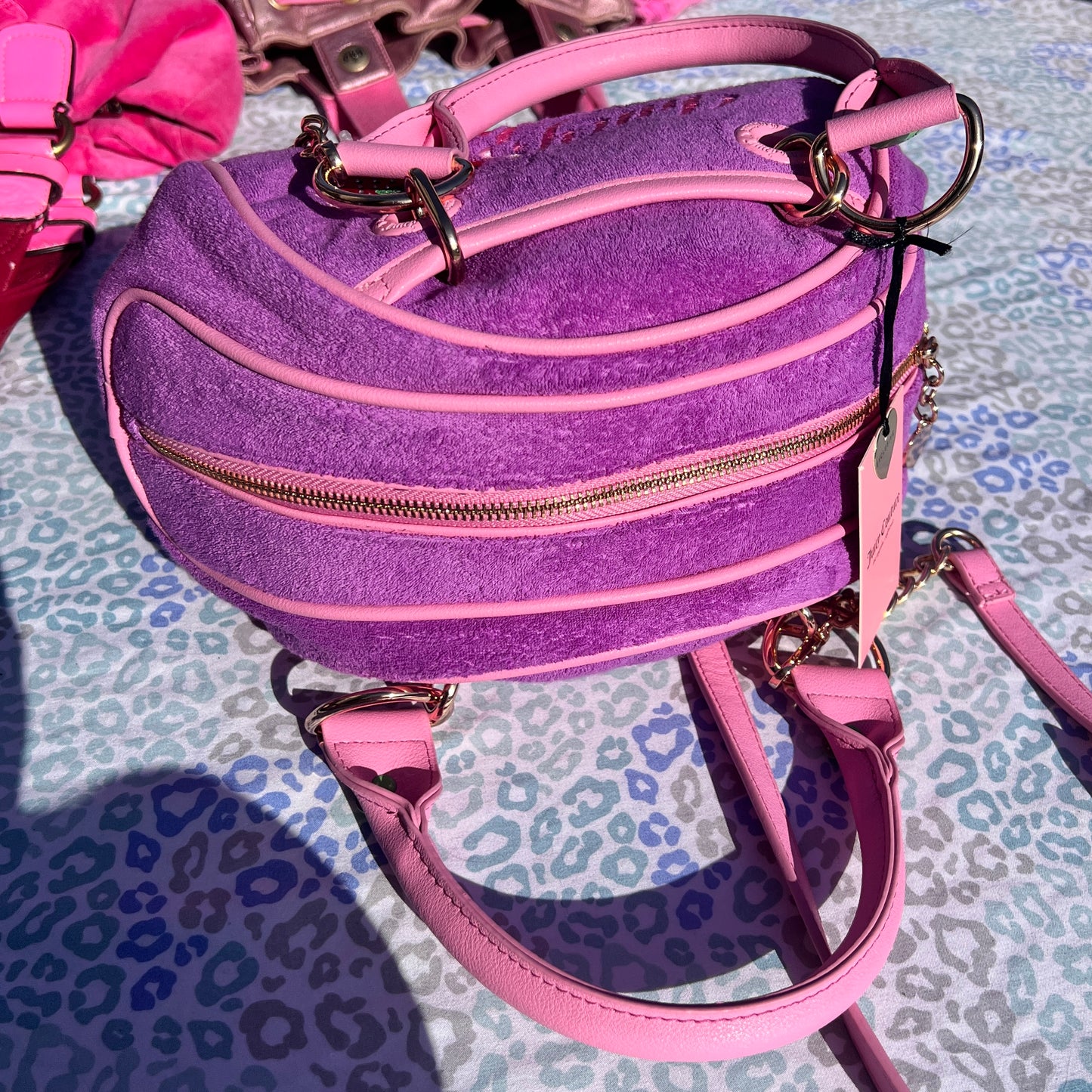 New Pink Purple Juicy Couture Purse Strawberry Satchel Bag Custom Dyed Handbag