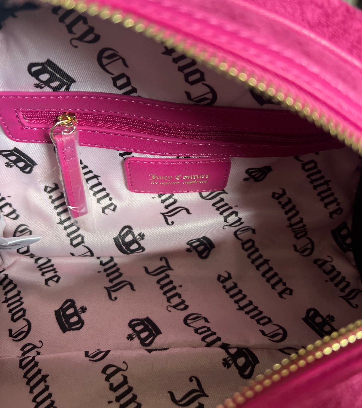 New Pink Juicy Couture Purse Juicy Angel Bowler Bag Handbag Terry Cloth Satchel