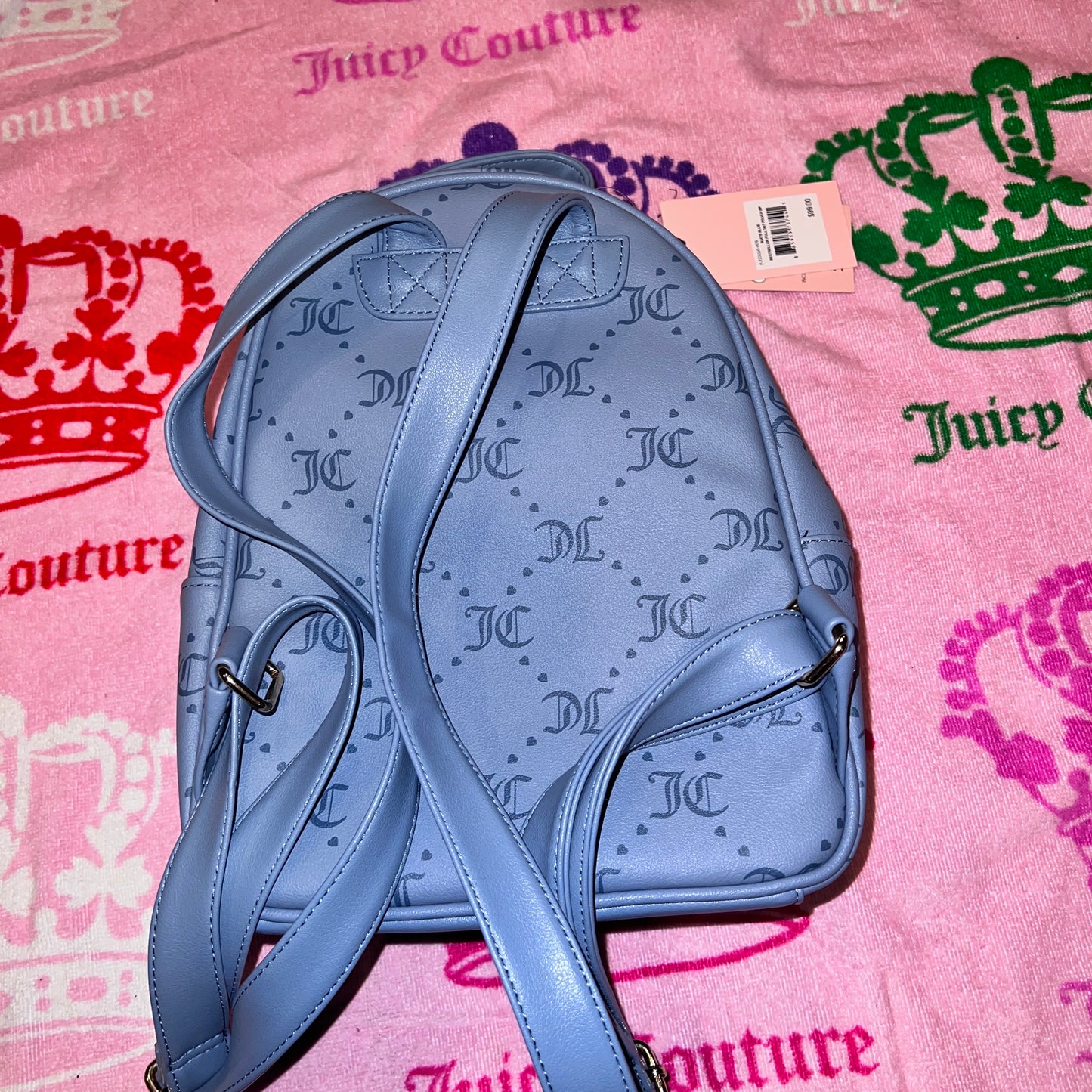 New Blue Juicy Couture Mini Backpack + Pouch NWT Purse Bag MSRP $99