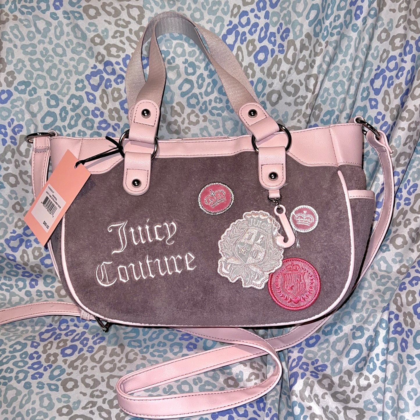 New Pink Purple Juicy Couture Purse Crossbody Bag Custom Dyed Juicy Girls Rule