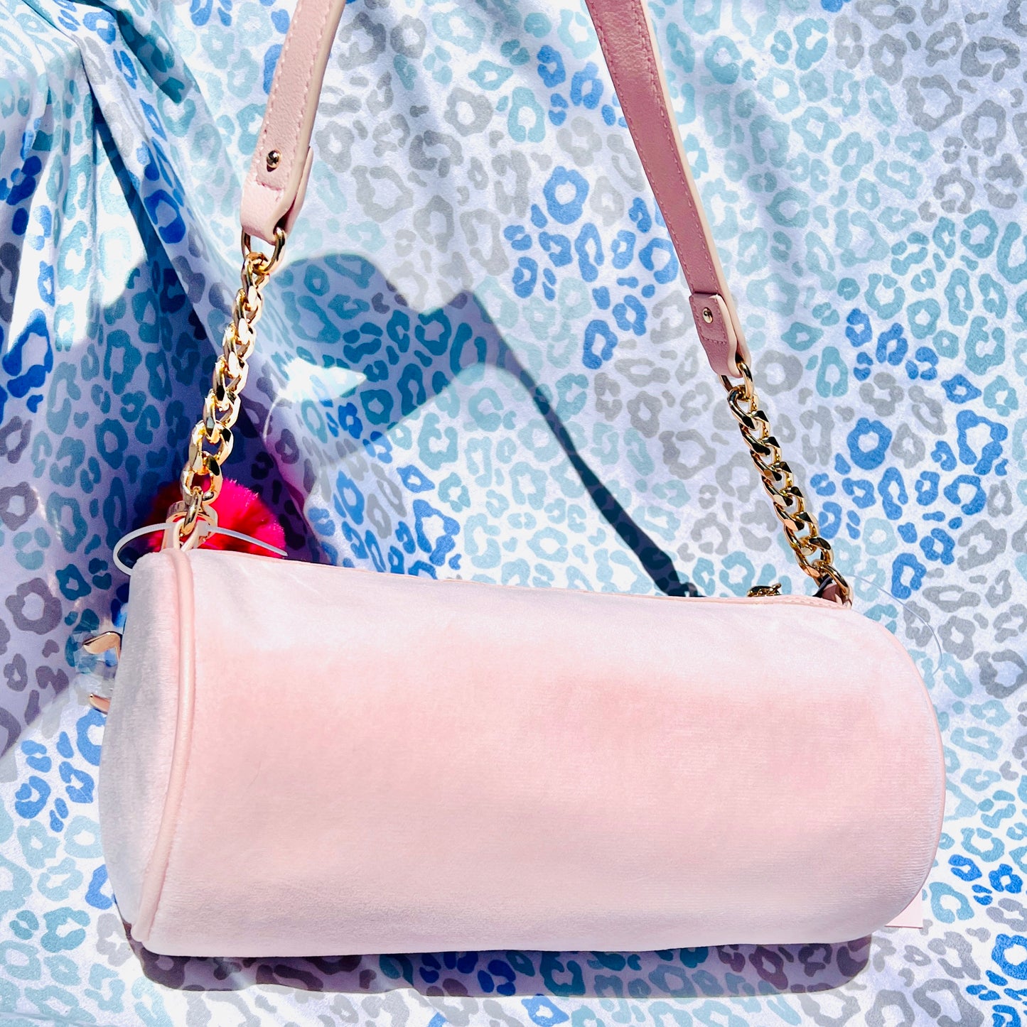New Light Pink Juicy Couture Purse Barrel Bag Handbag Velour Spill the Juicy Tea