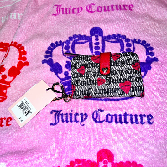 New Red Grey Black Juicy Couture Wallet Card Case Holder Follow Your Heart Tab