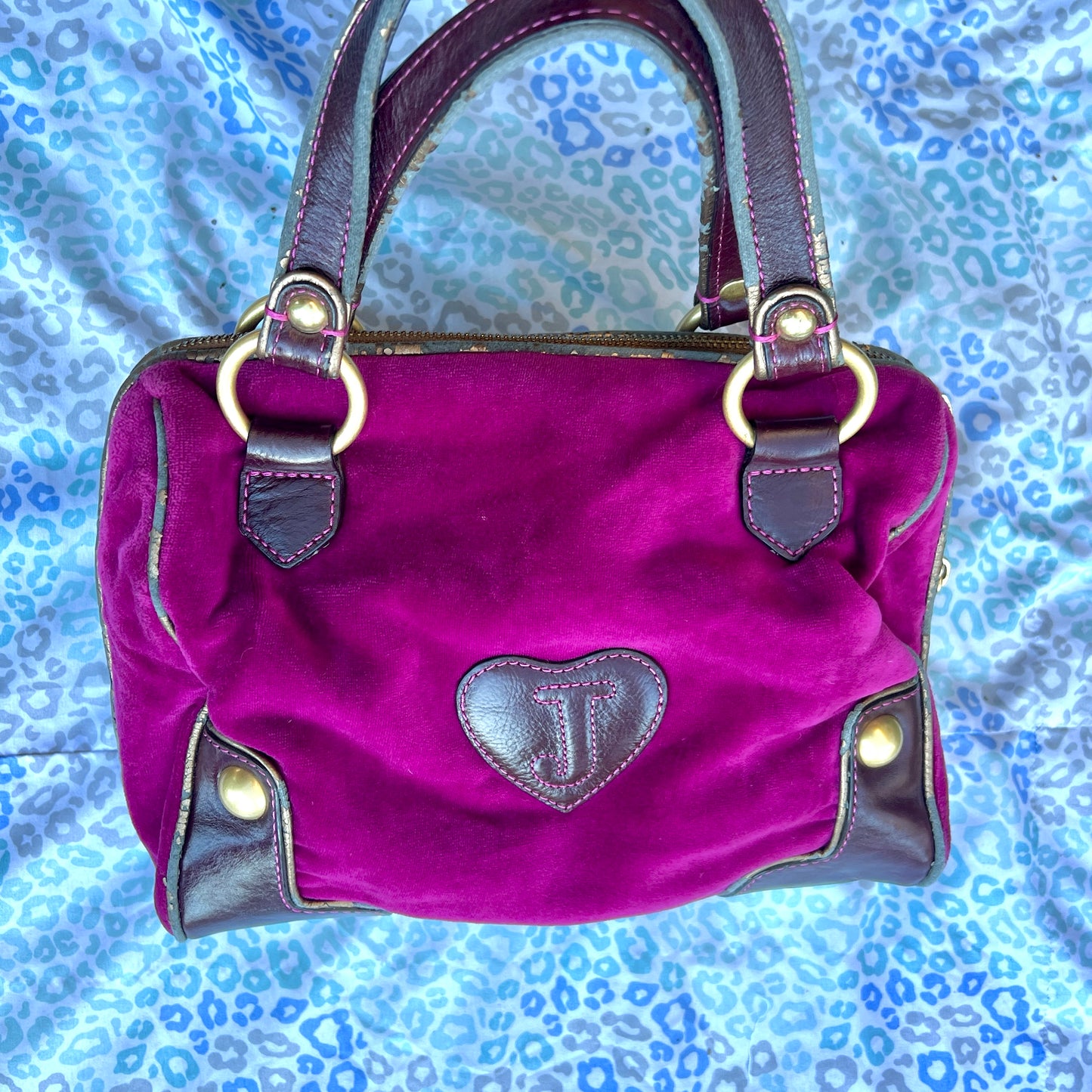 Vintage Purple Juicy Couture Purse Handbag Satchel Bag Y2K Velour Mcbling