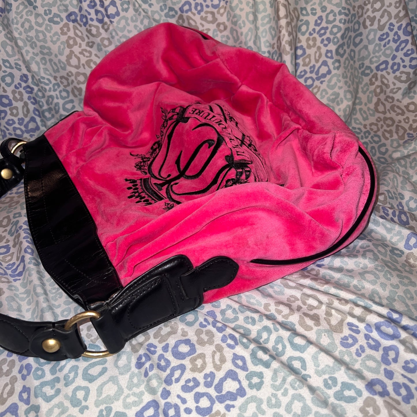 Vintage Rare Hot Pink Juicy Couture Purse Satchel Bag Handbag Velour Y2K Mcbling