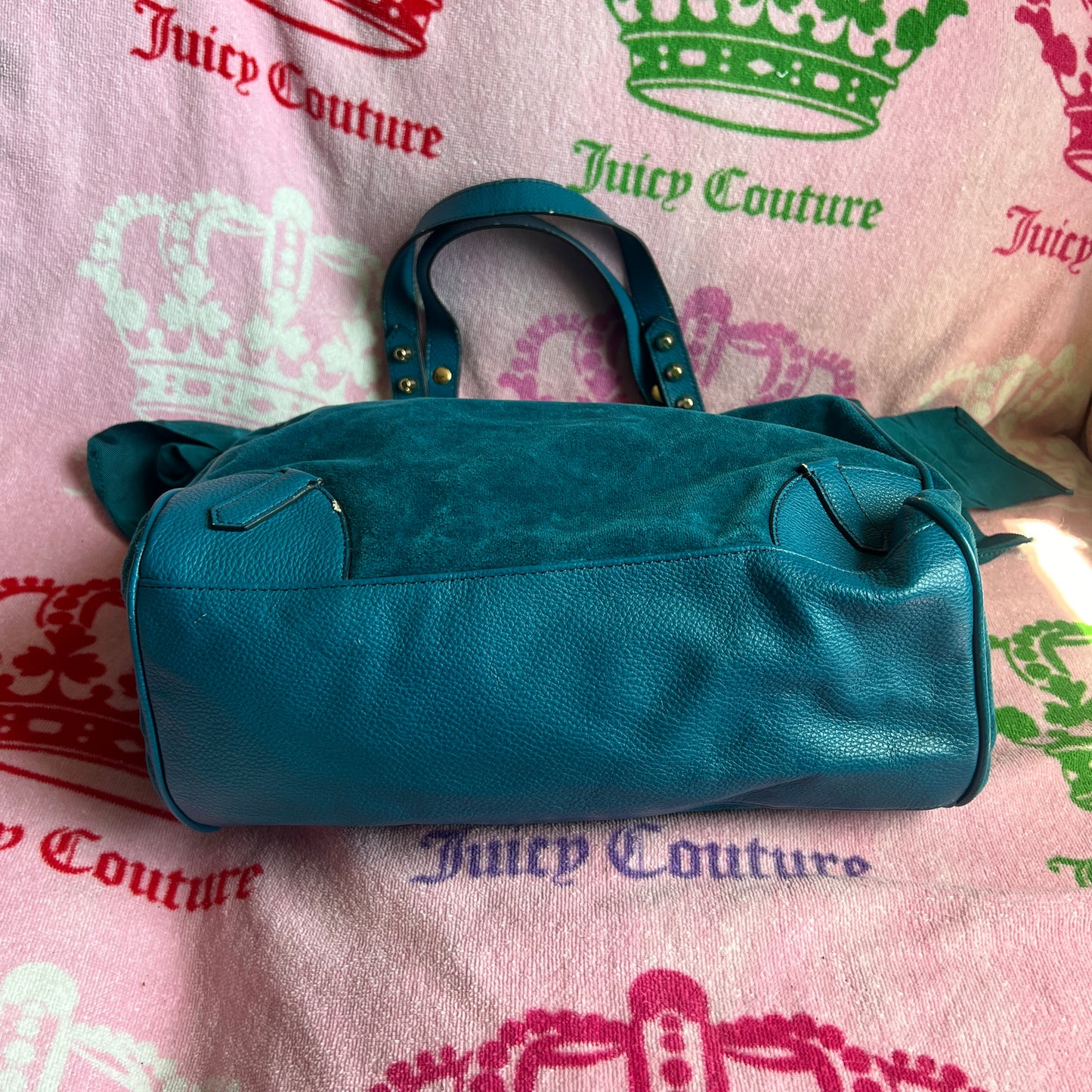 Vintage Blue Juicy Couture Purse Handbag Daydreamer Tote Bag Y2K Velour