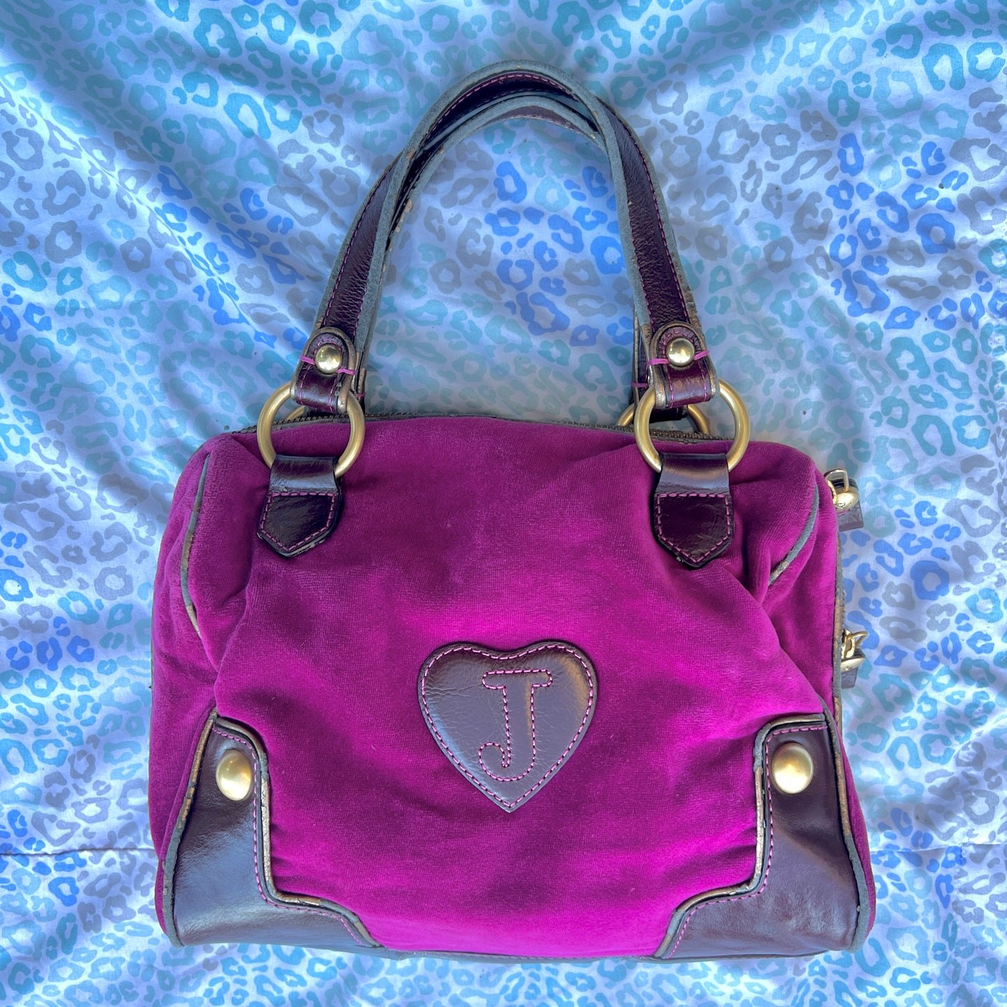 Vintage Purple Juicy Couture Purse Handbag Satchel Bag Y2K Velour Mcbling
