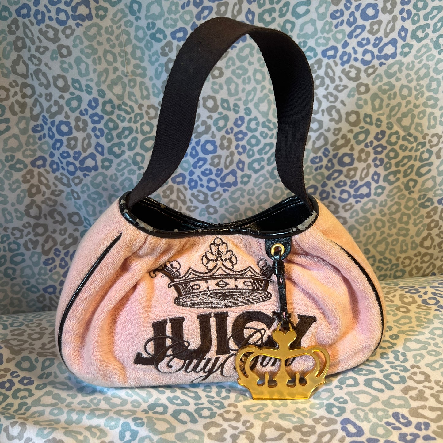 Vintage Rare Pink Juicy Couture Purse Handbag Bag - Juicy City Girl Terry Cloth