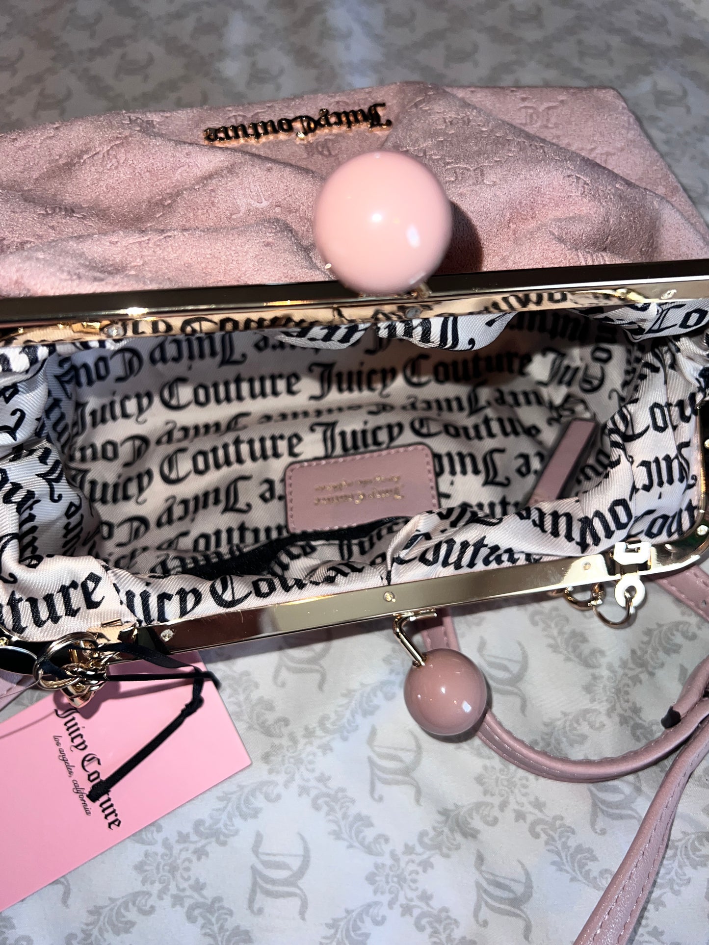 New Pink Juicy Couture Purse Crossbody Chocolate Coin Bag