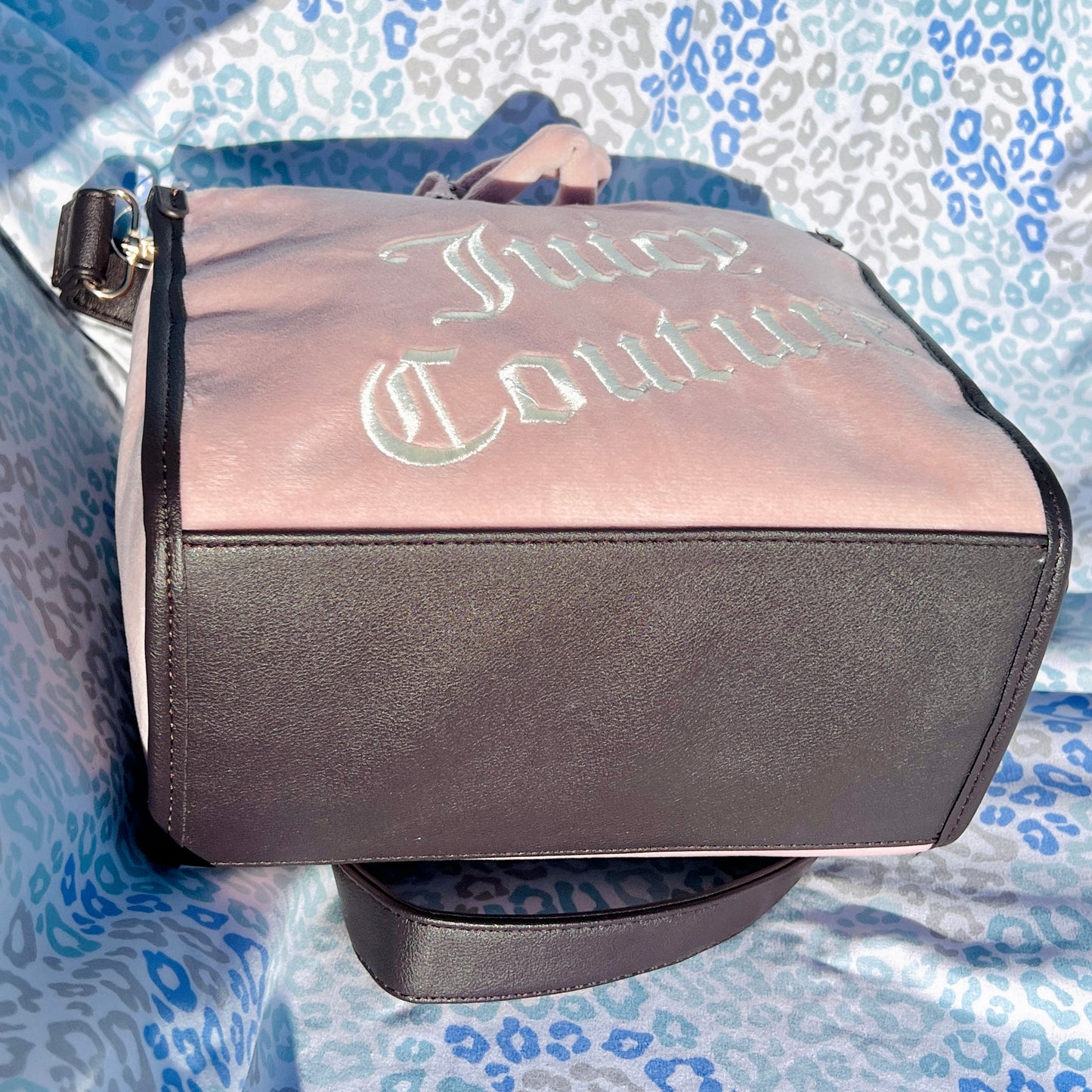 New Pink Juicy Couture Purse Tote + Mini Bag Velour Crossbody Purse