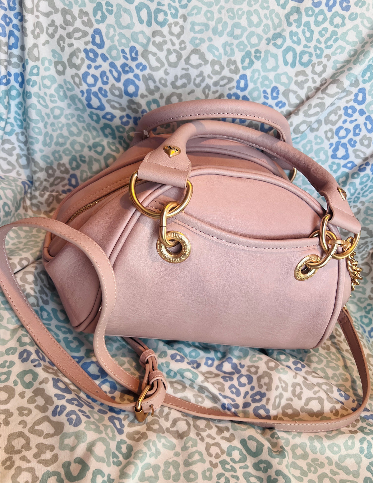 New Light Pink Juicy Couture Purse Satchel Bag Handbag Queen of Couture Bowler