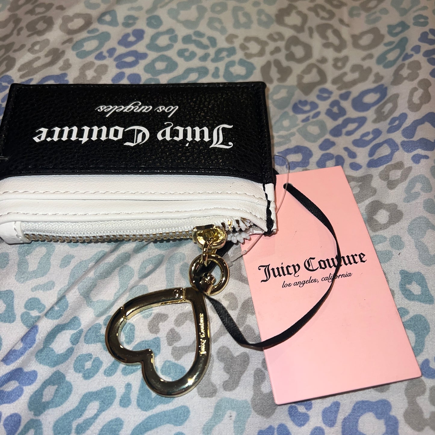 New Black Juicy Couture Card Holder Wallet Fashionista Sports Card Case MSRP $35