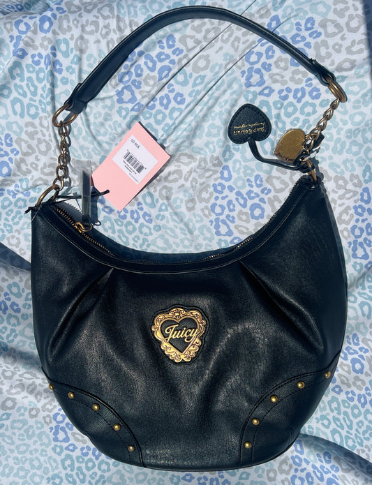 New Black Juicy Couture Handbag Purse Satchel In her Juicy Era Liquorice Bag