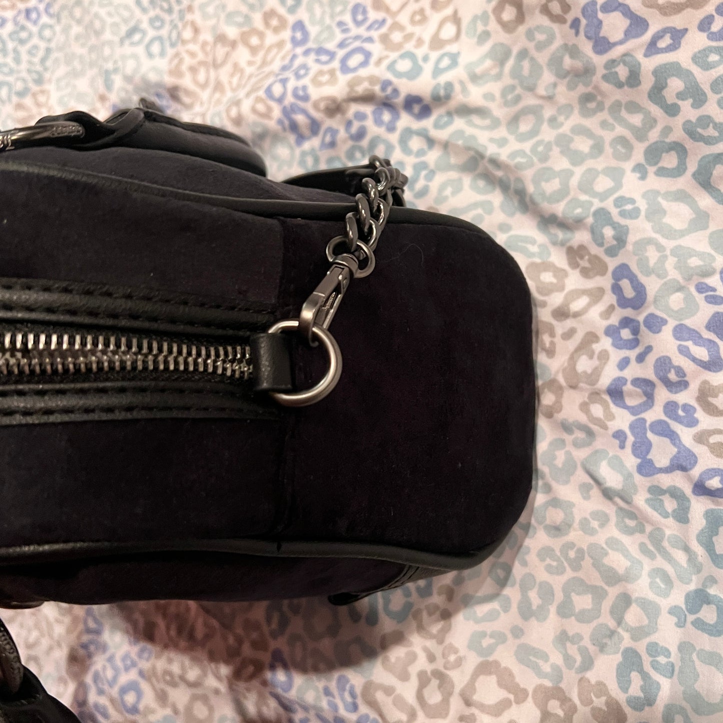 New Black Juicy Couture Purse Bowler Bag Velour Handbag Vintage Style Y2K