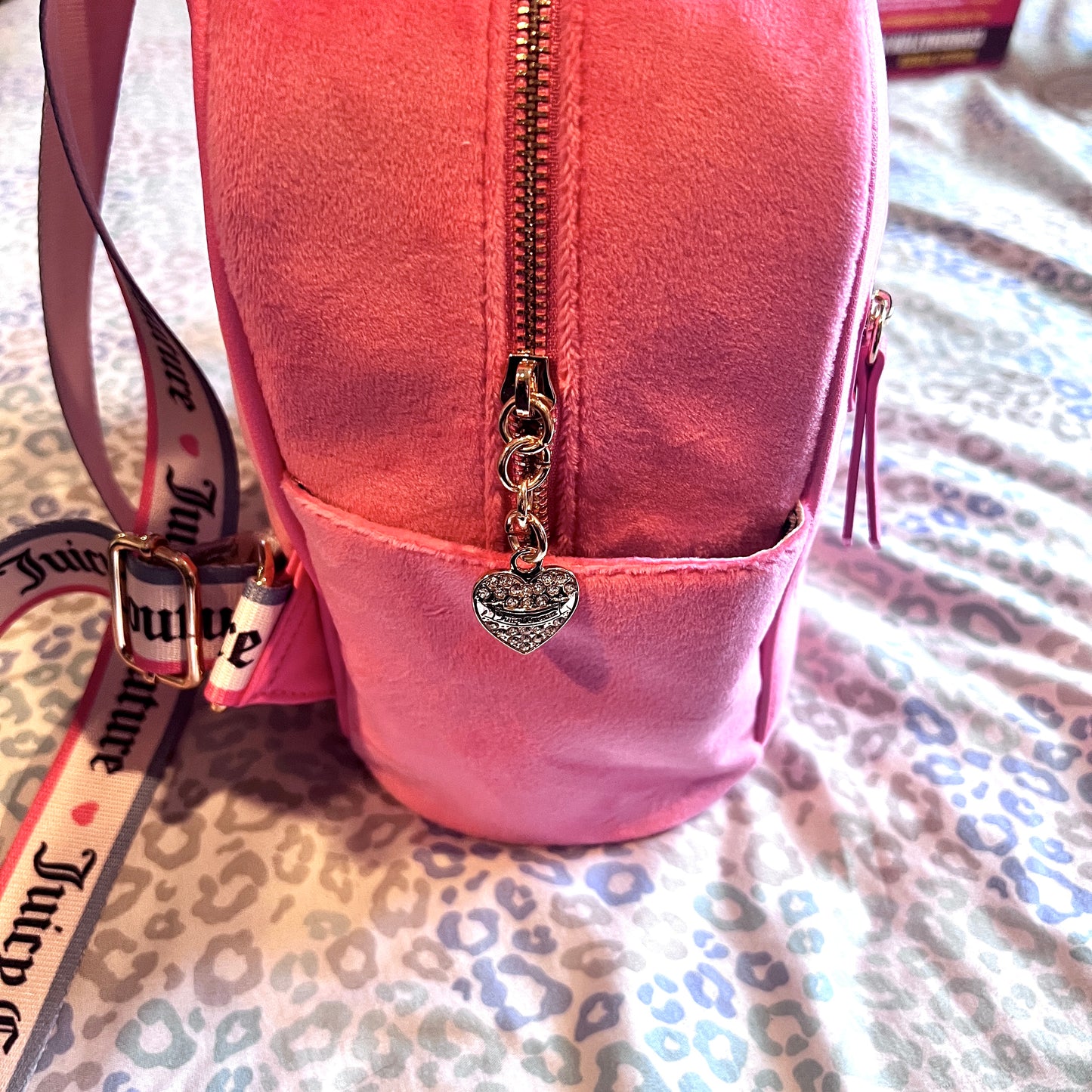 New Pink Juicy Couture Backpack Purse Bag Velour NWT MSRP $99 Lemonade