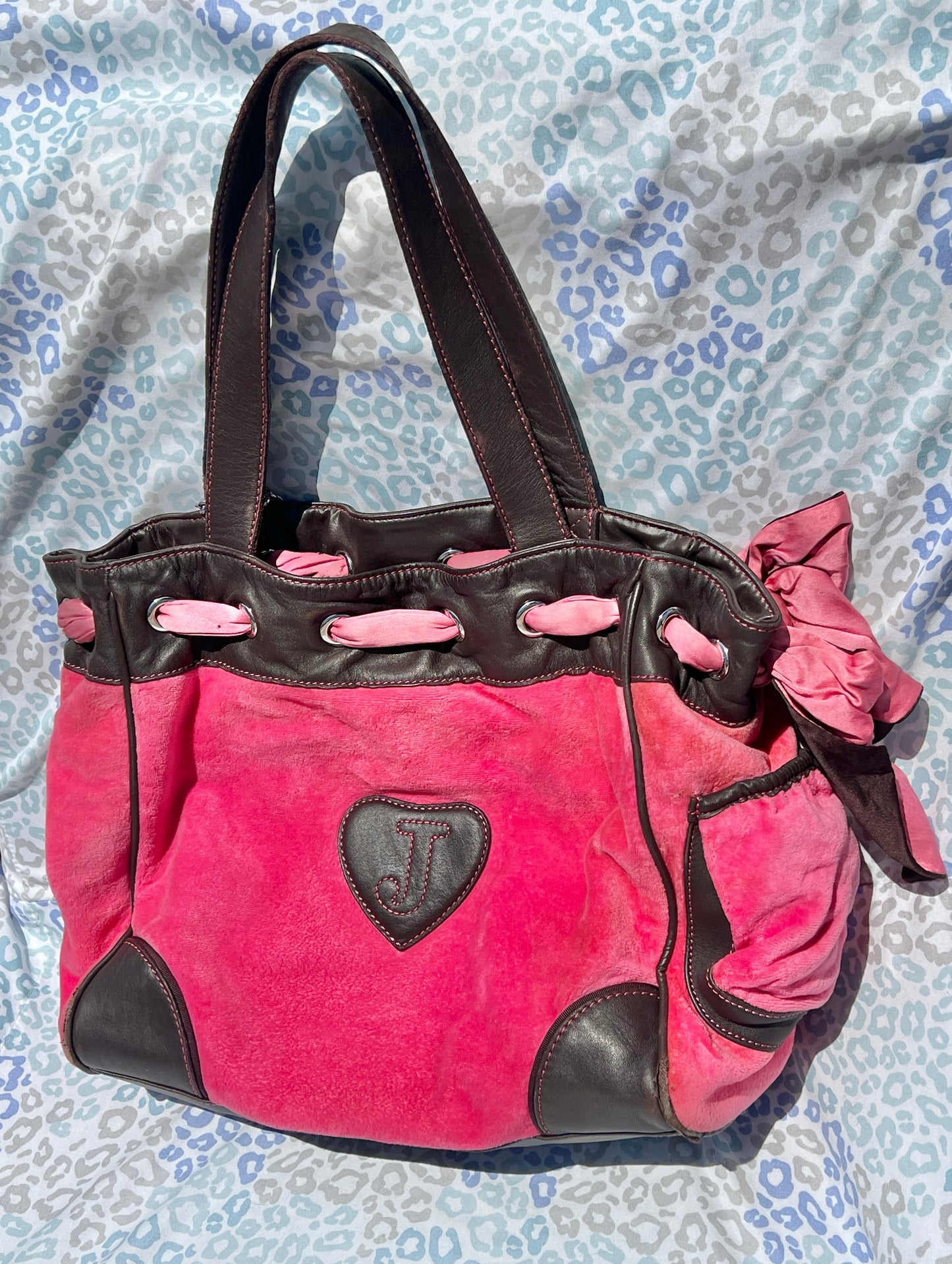 Vintage Pink Juicy Couture Purse Handbag Daydreamer Velvet Tote Bag Custom Dyed