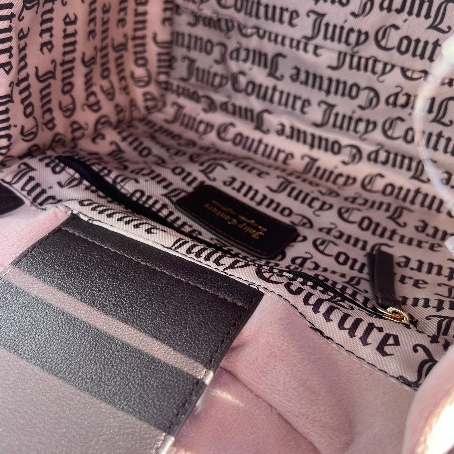 New Pink Juicy Couture Purse Tote + Mini Bag Velour Crossbody Purse