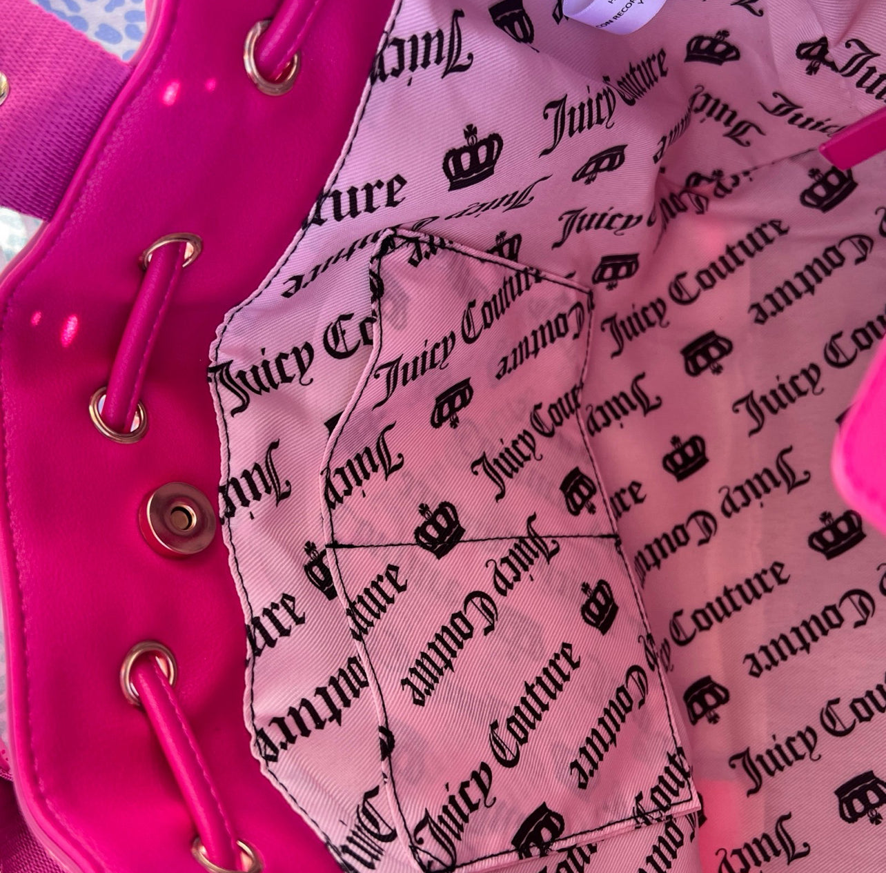 New Pink Juicy Couture Purse Daydreamer Tote Bag Handbag Spill the Juicy Tea
