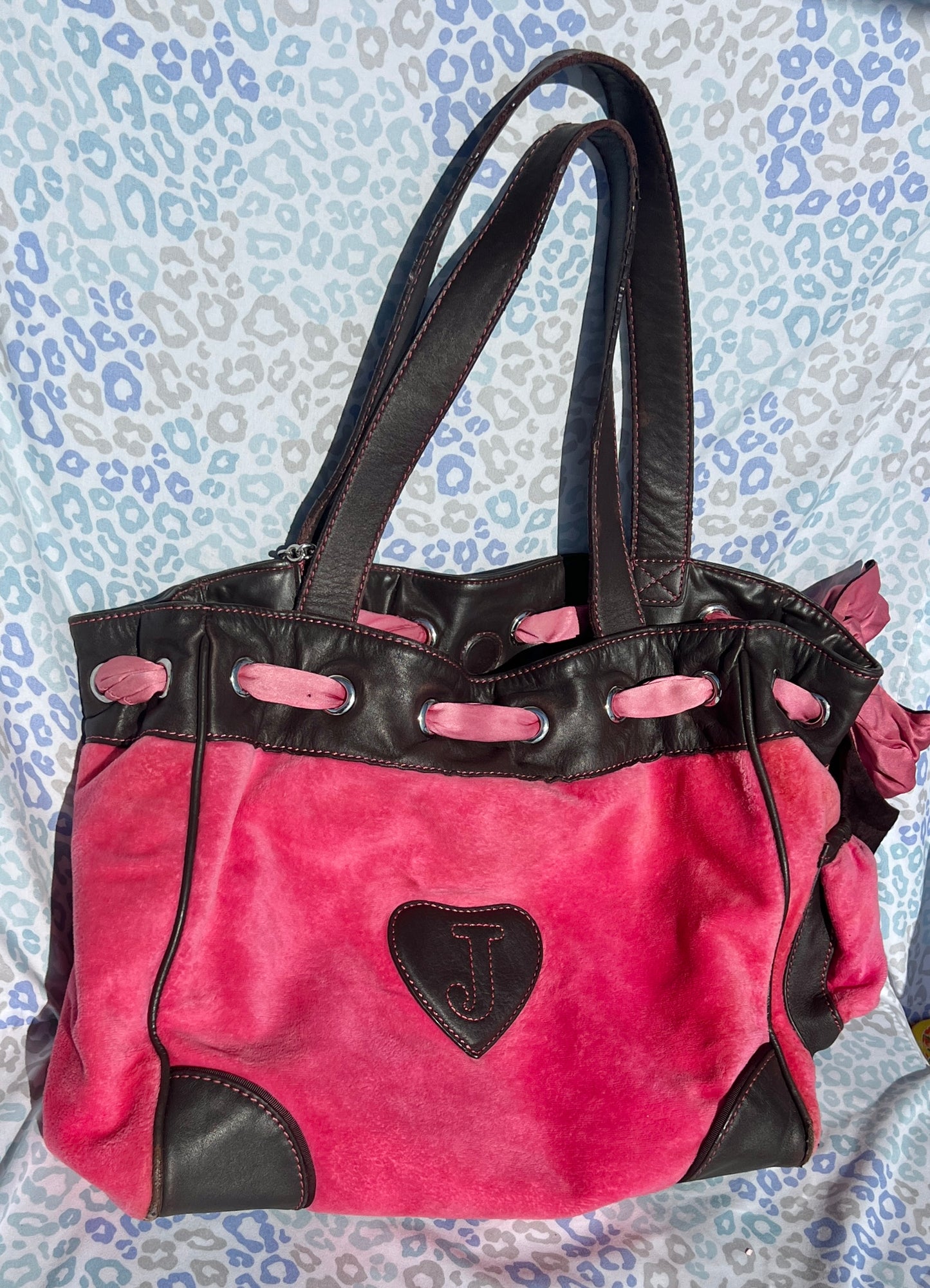 Vintage Pink Juicy Couture Purse Handbag Daydreamer Velvet Tote Bag Custom Dyed