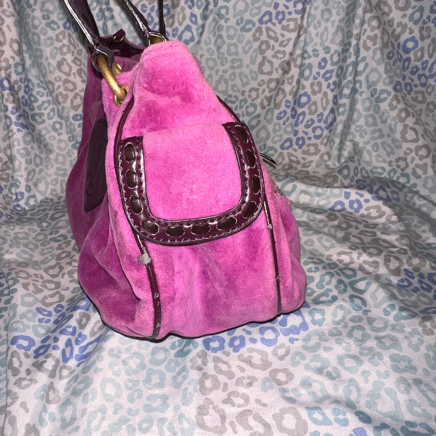 Vintage Purple Juicy Couture Purse Handbag Satchel Bag Y2K  Velour Rare