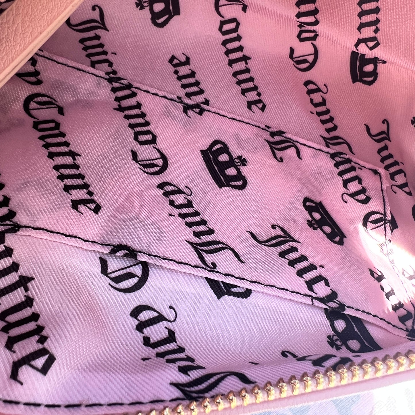 New Light Pink Juicy Couture Purse Barrel Bag Handbag Velour Spill the Juicy Tea