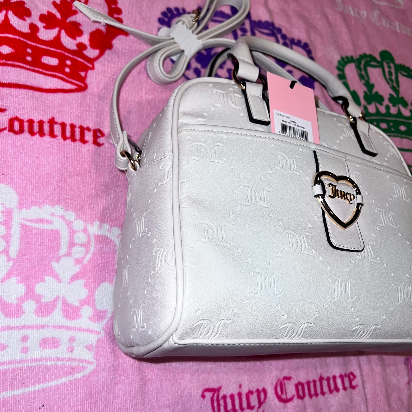 New White Juicy Couture Purse Bowler Bag Handbag Addicted Love Satchel MSRP $99