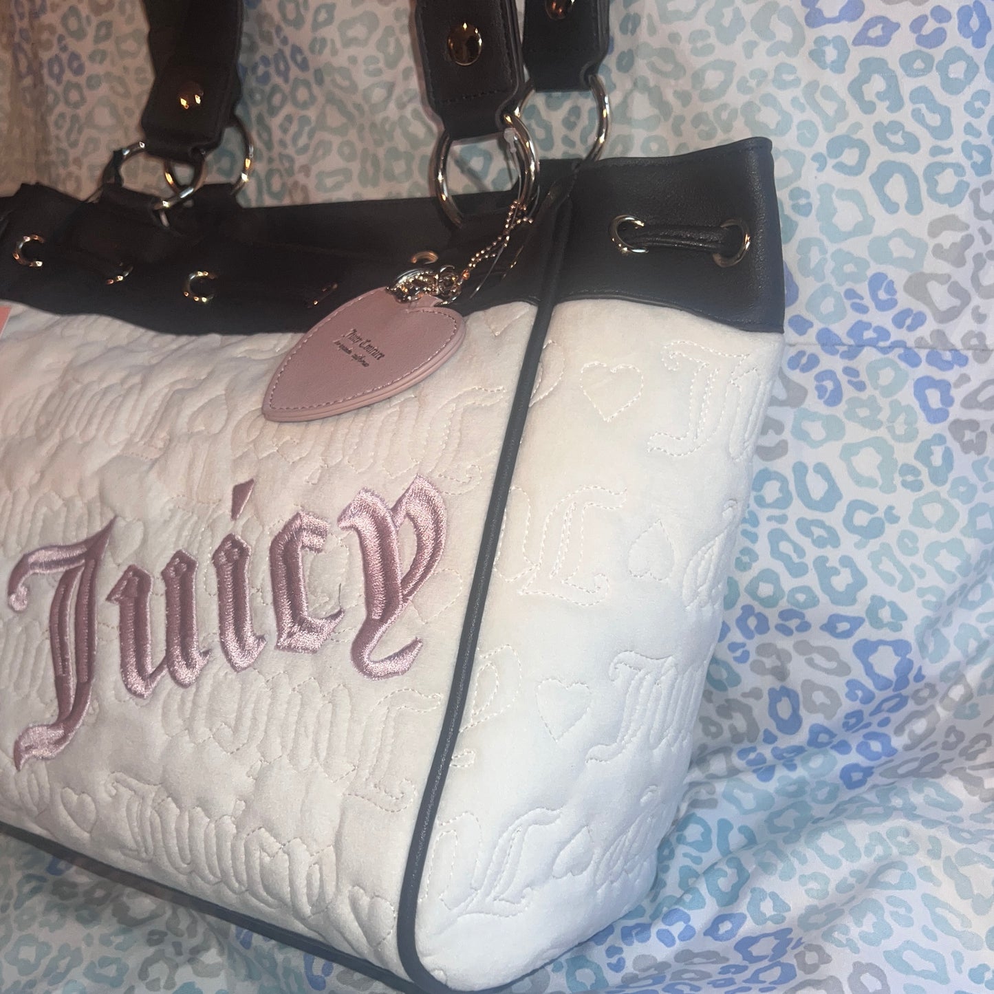 New Cream Juicy Couture Purse Daydreamer Tote Bag Vintage Style Handbag Y2K