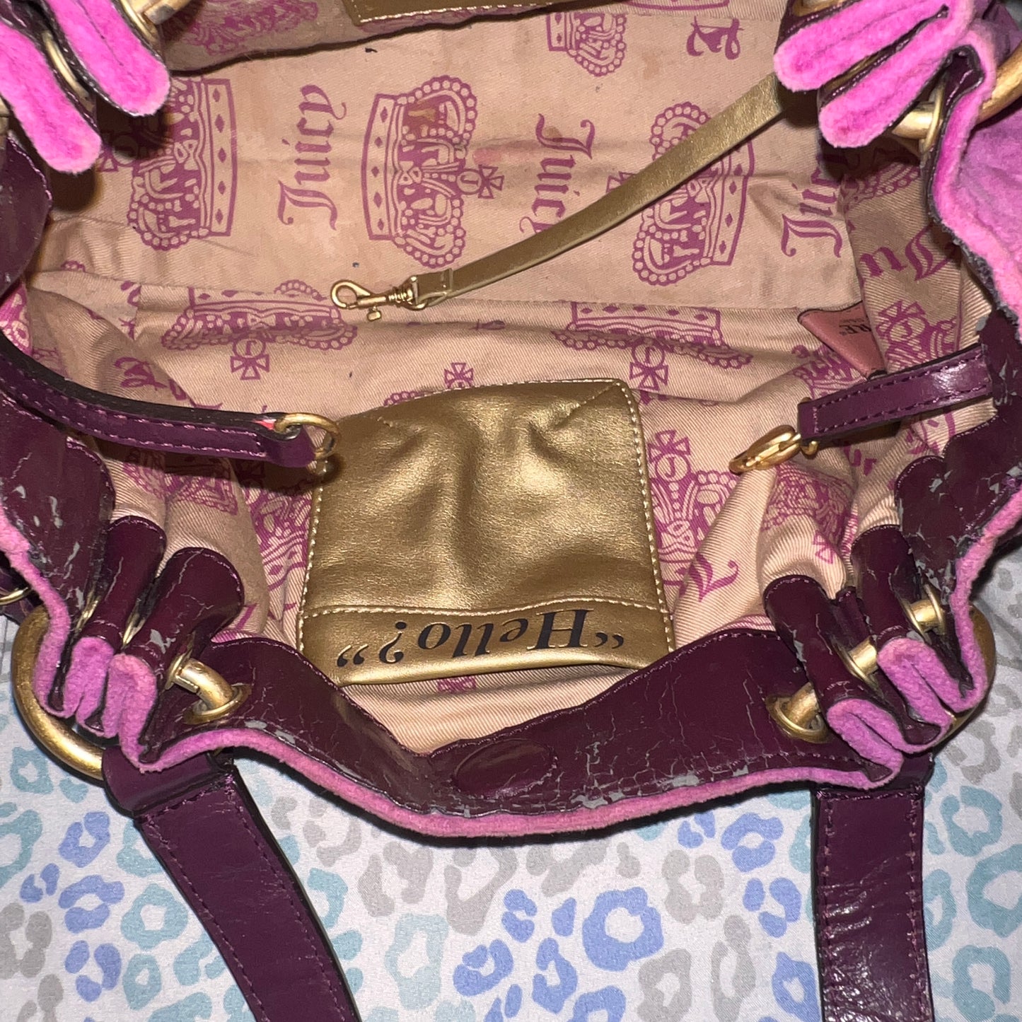 Vintage Purple Juicy Couture Purse Handbag Satchel Bag Y2K  Velour Rare