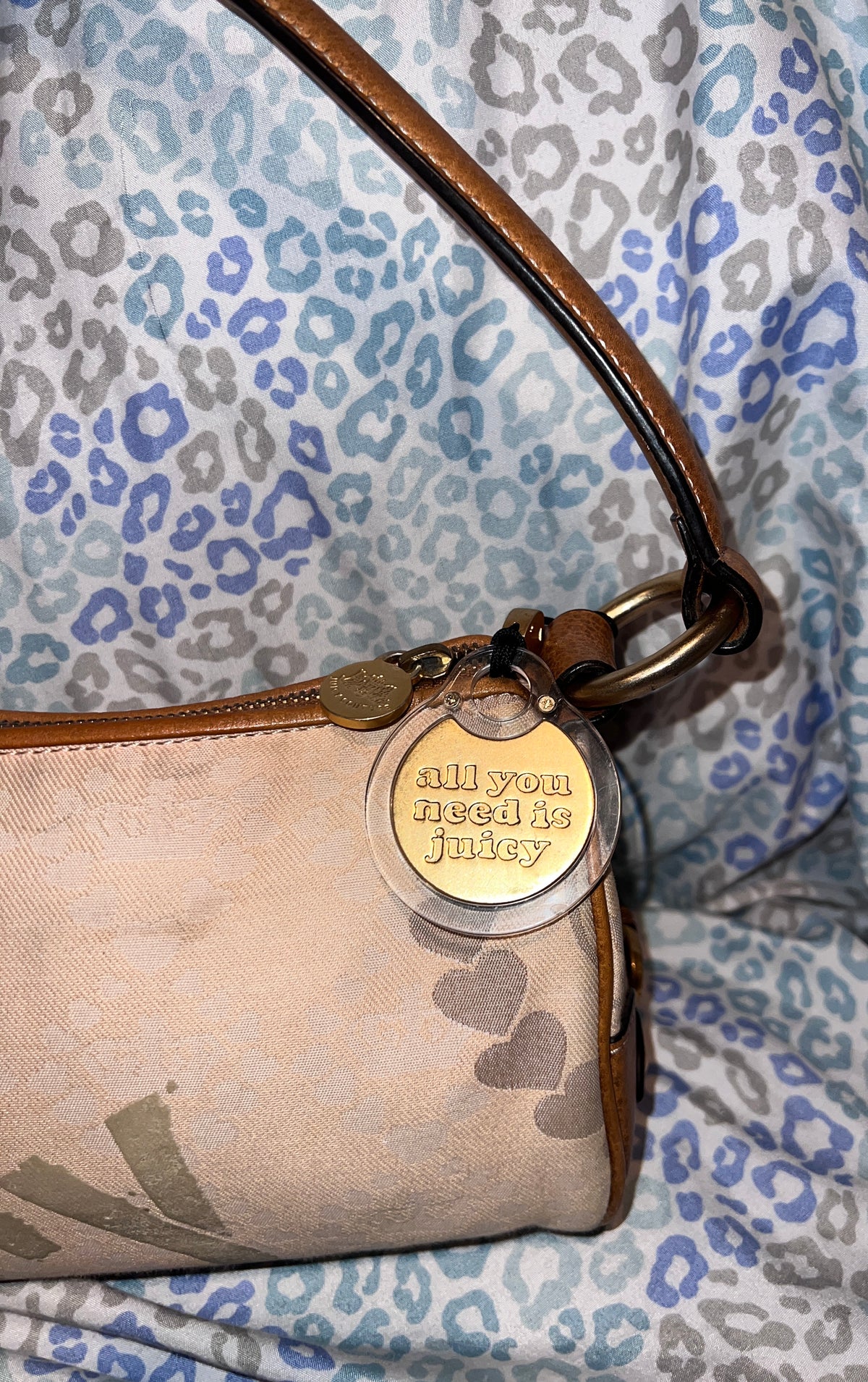 Vintage Pink Brown Juicy Couture Purse Barrel Crown Shoulder Bag Y2K Handbag