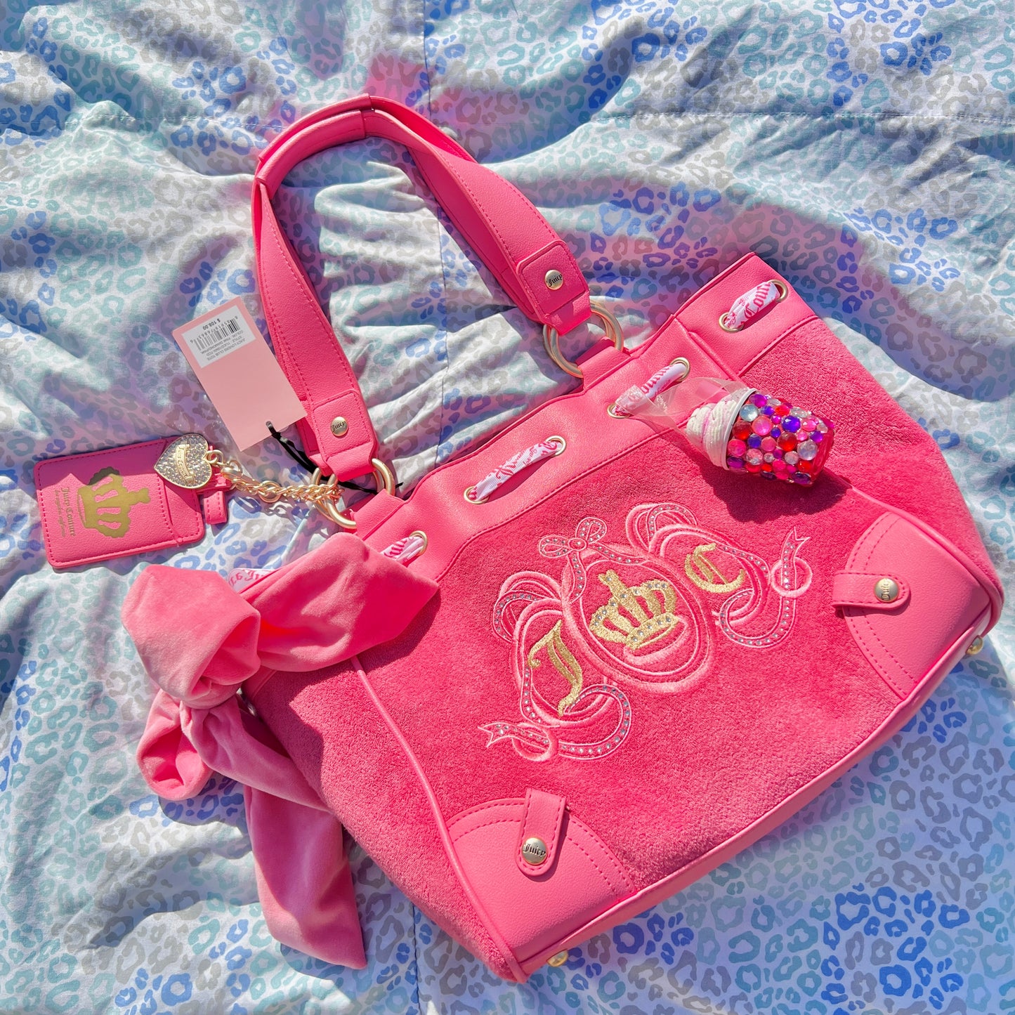 New Pink Juicy Couture Daydreamer Tote Bag Purse Custom Dyed Juicy Lovers Club
